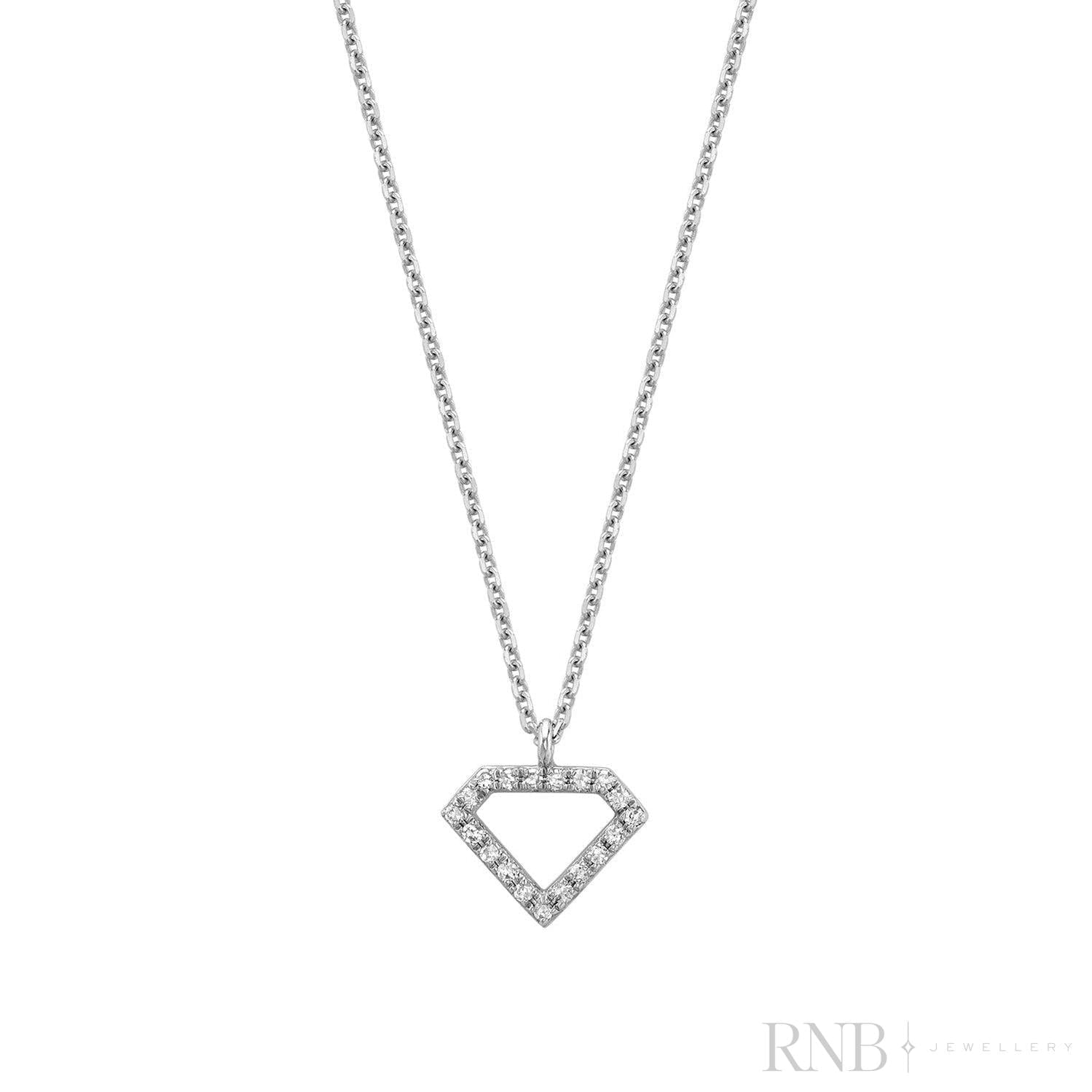 Petite Diamond Shape Diamond Pendant-RNB Jewellery