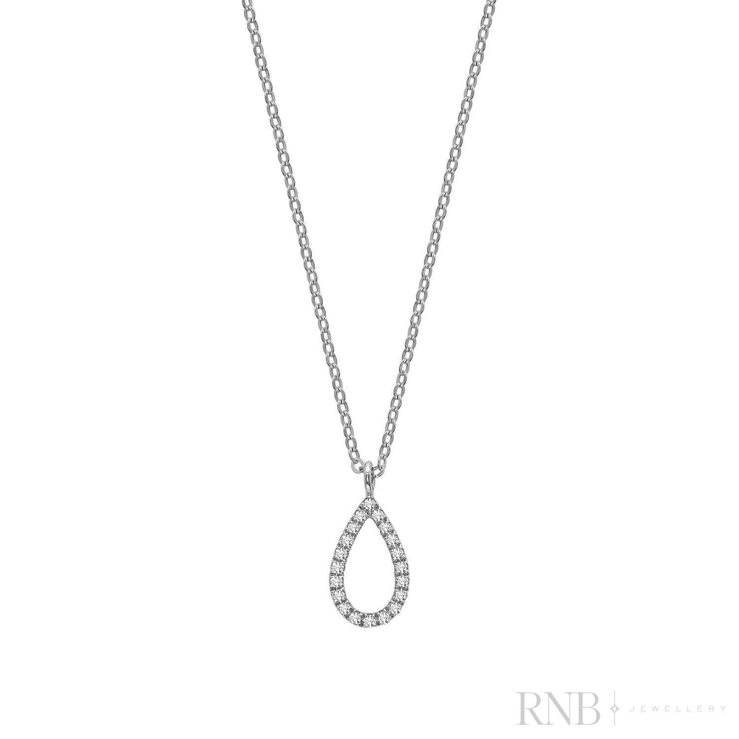 Petite Pear Shape Diamond Pendant-RNB Jewellery