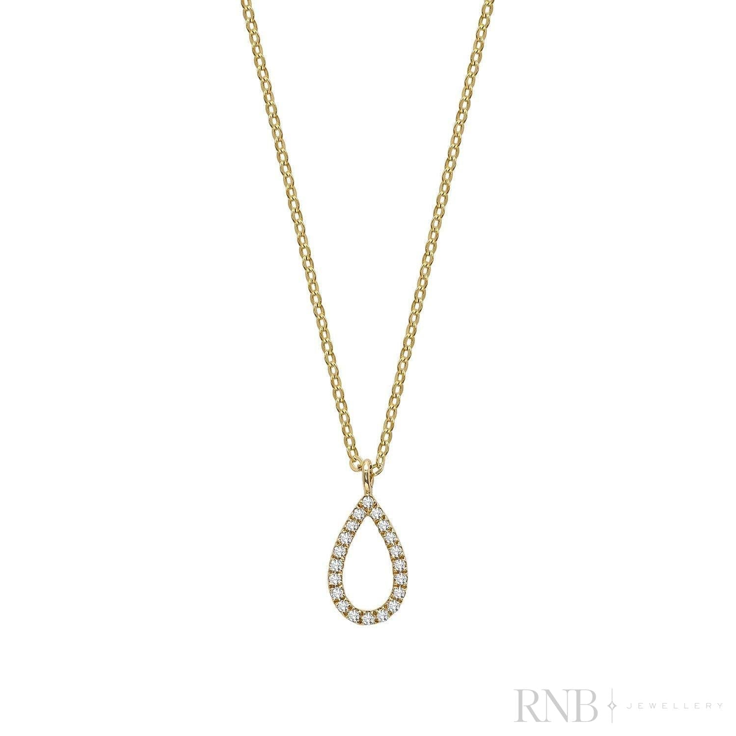 Petite Pear Shape Diamond Pendant-RNB Jewellery