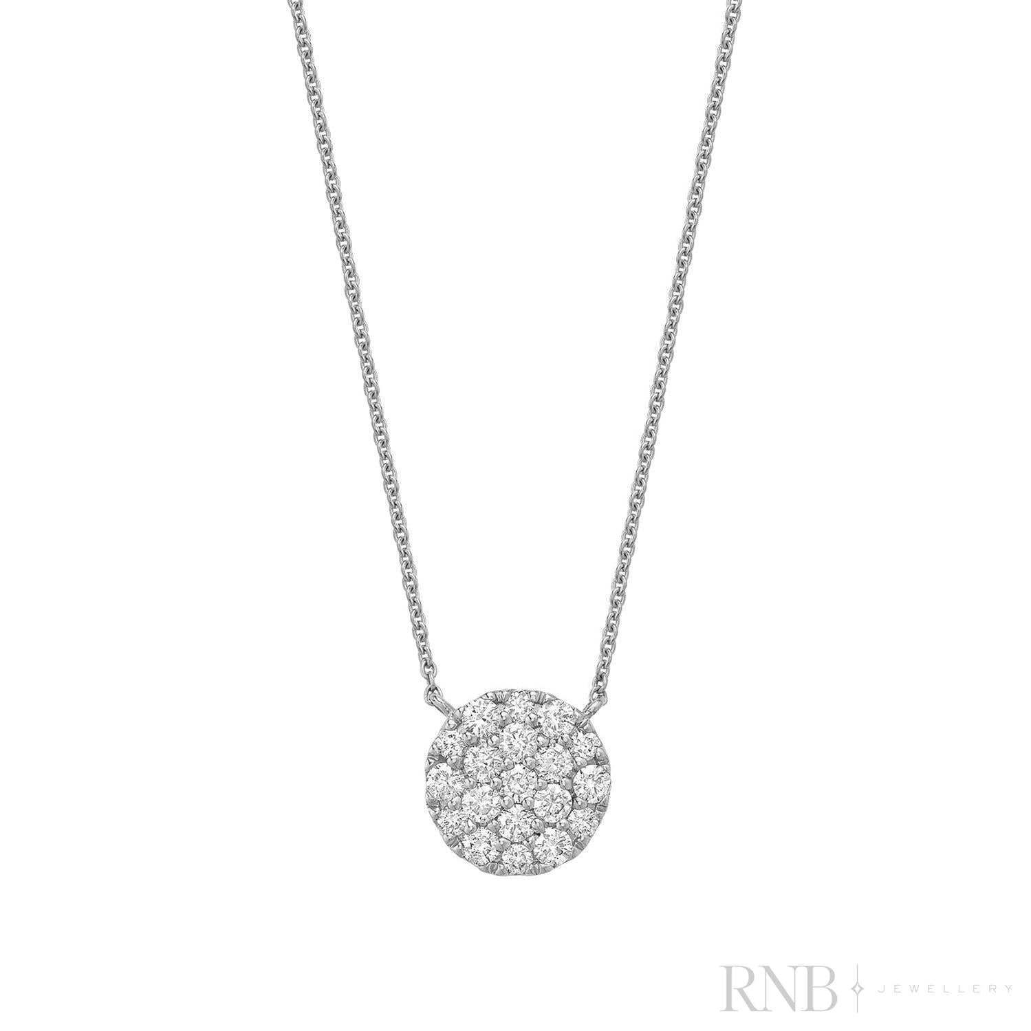 Large Pave Round Diamond Necklace-RNB Jewellery