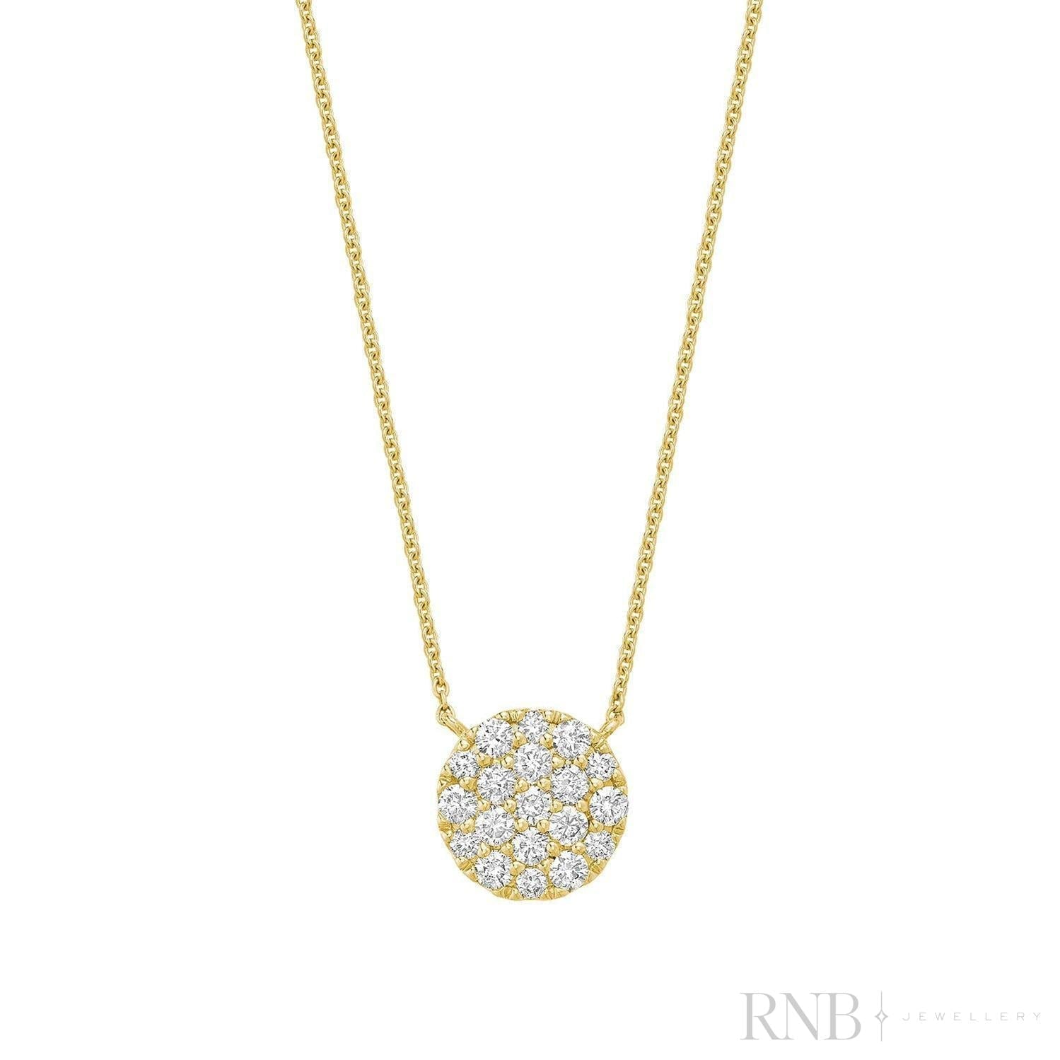 Large Pave Round Diamond Necklace-RNB Jewellery