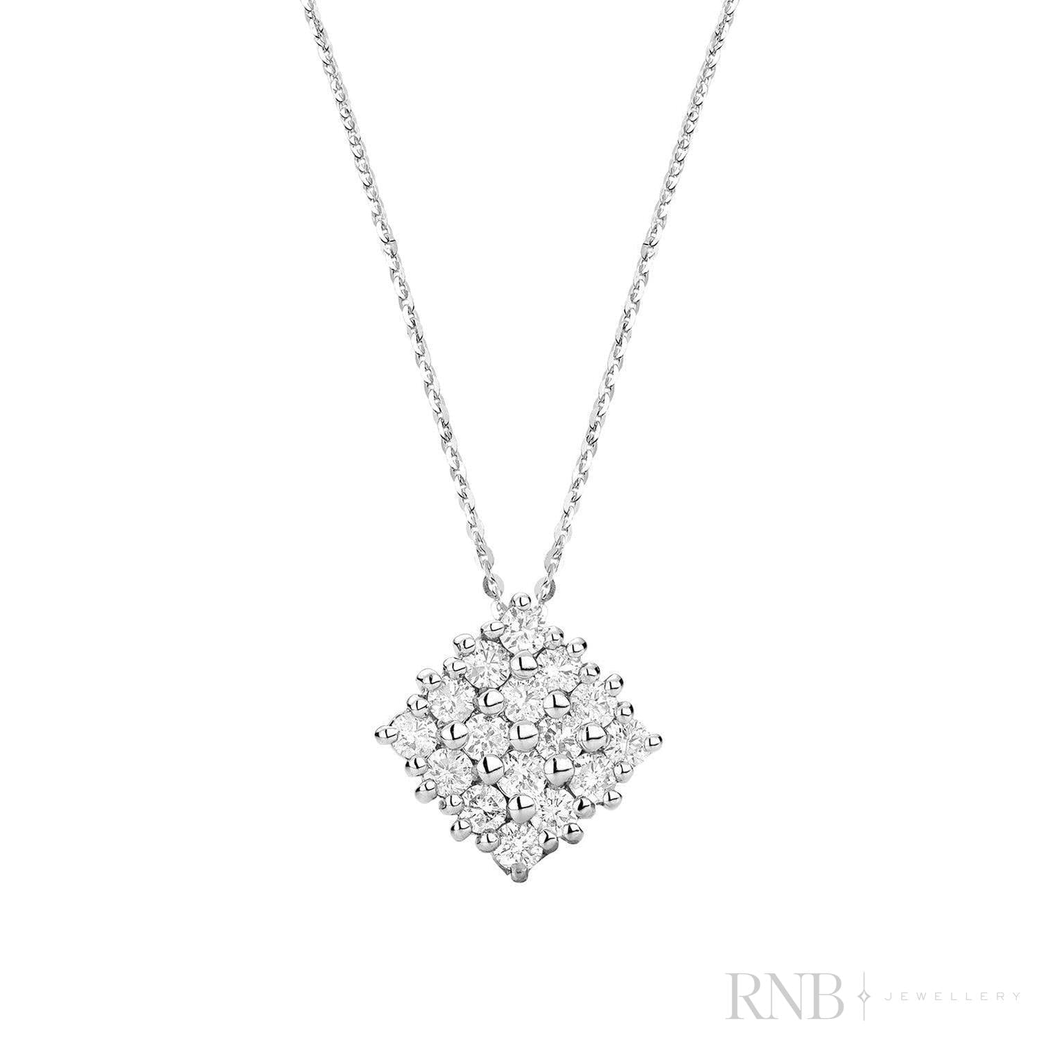 Square Pave Diamond Pendant-RNB Jewellery