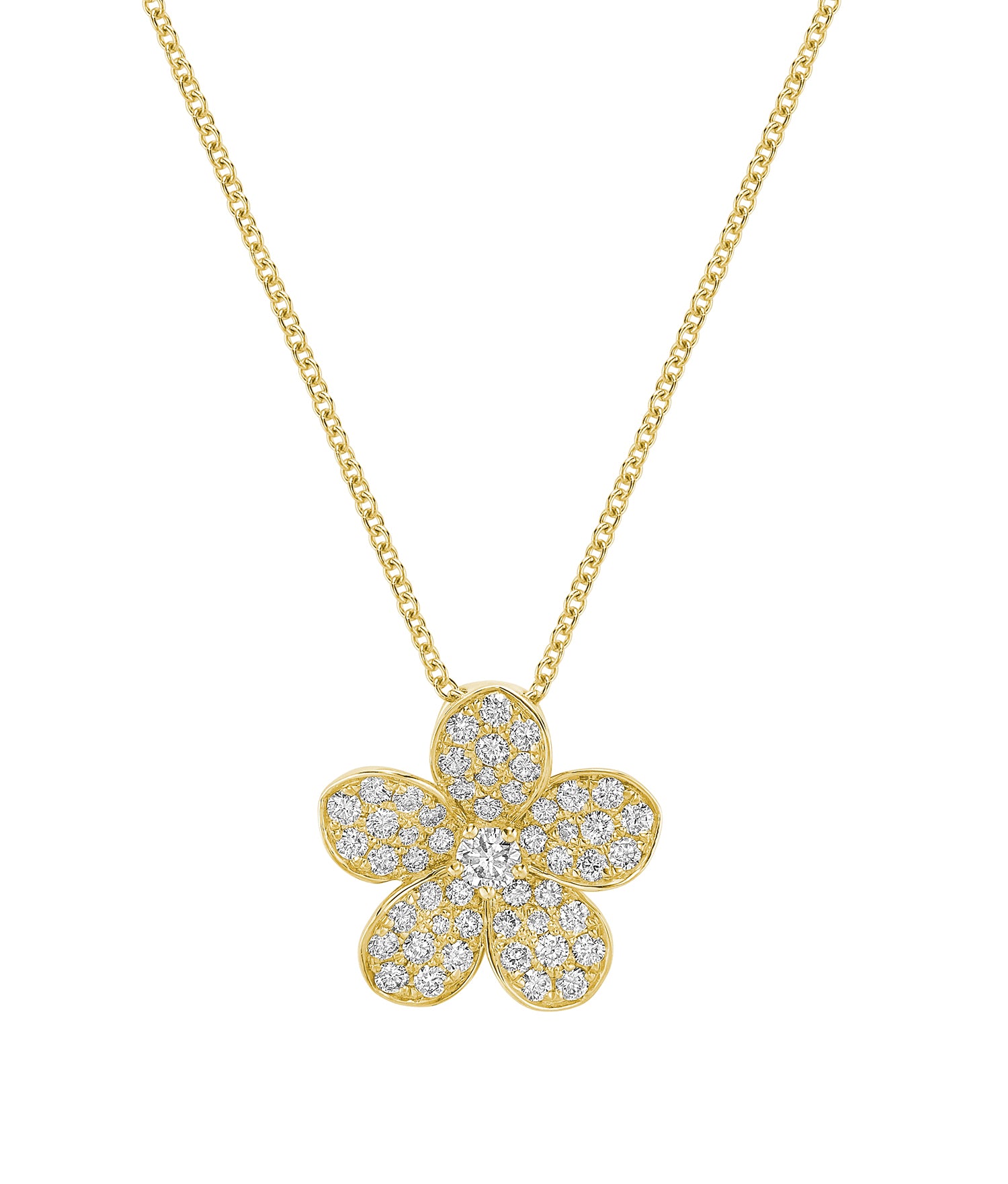 Elegant Petal Flower Diamond Slider Necklace