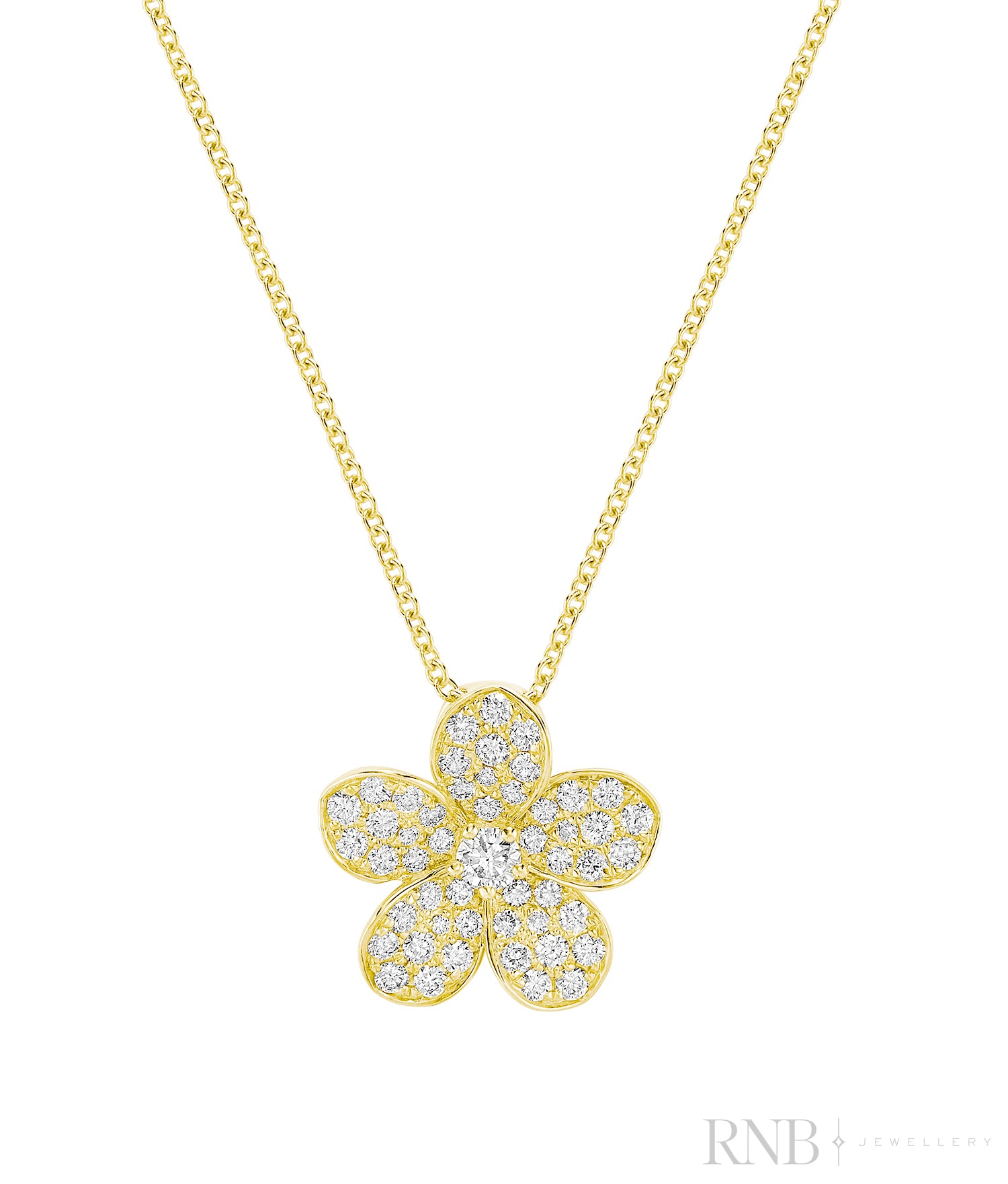 Elegant Petal Flower Diamond Slider Necklace