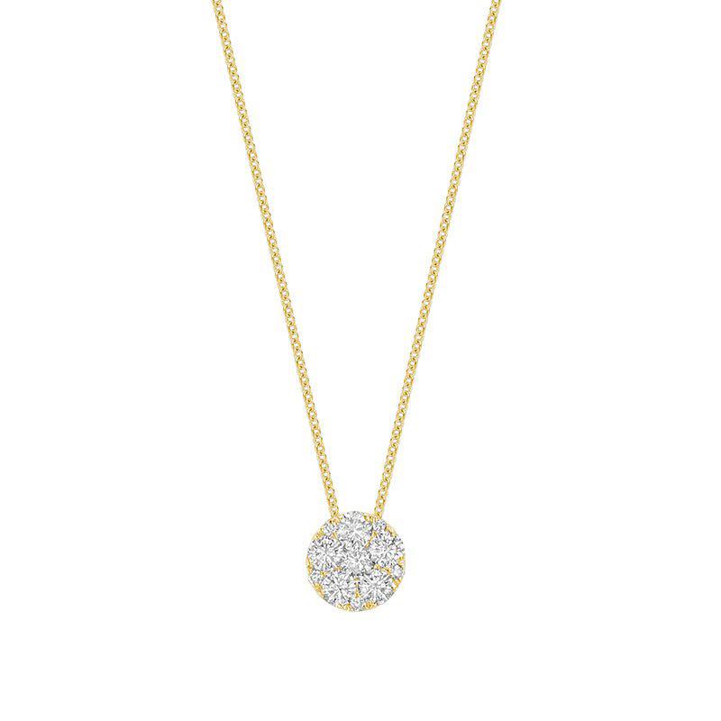 Round Illusion Set Diamond Necklace-RNB Jewellery