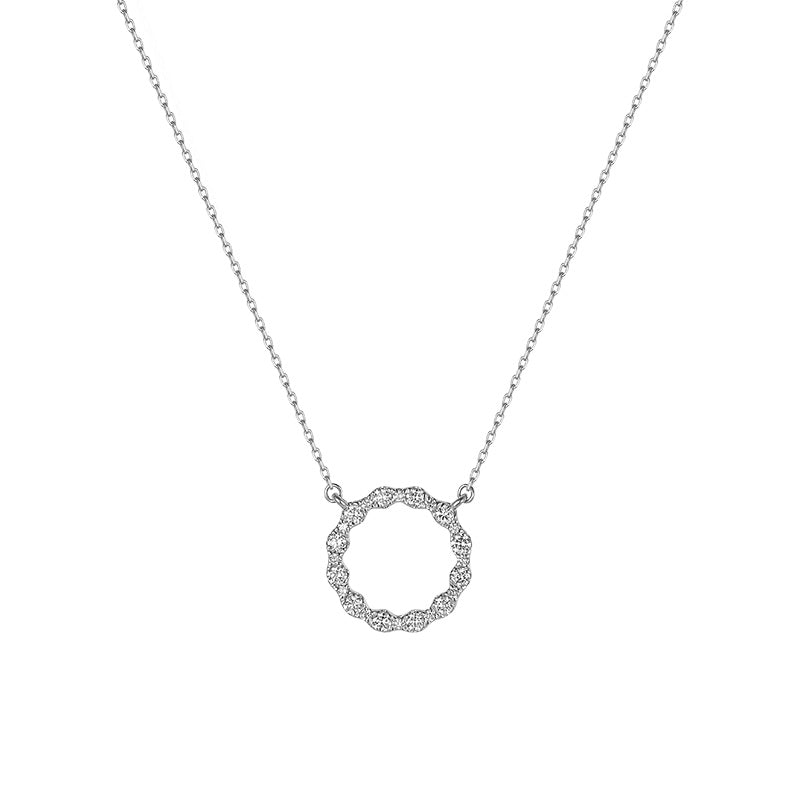 Pendentif diamant double cercle
