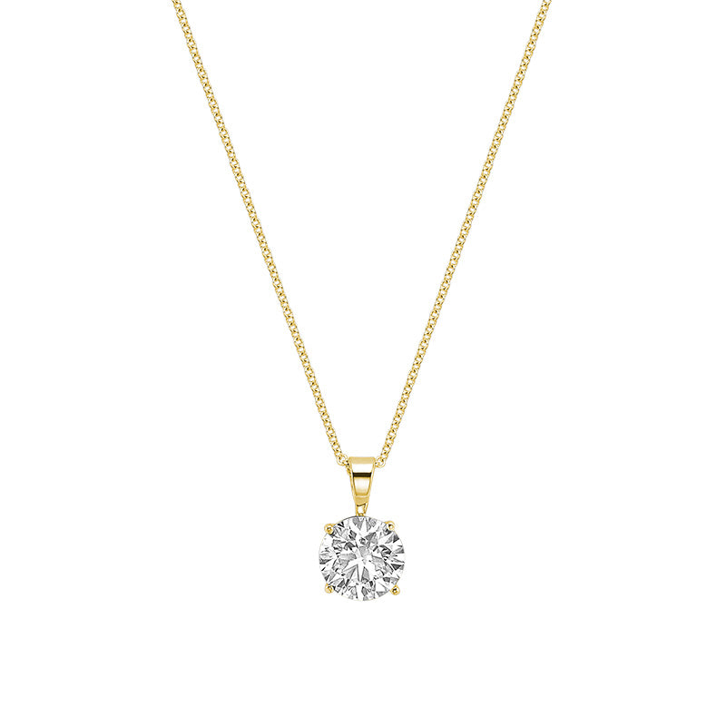 Pendentif solitaire cultivé en laboratoire