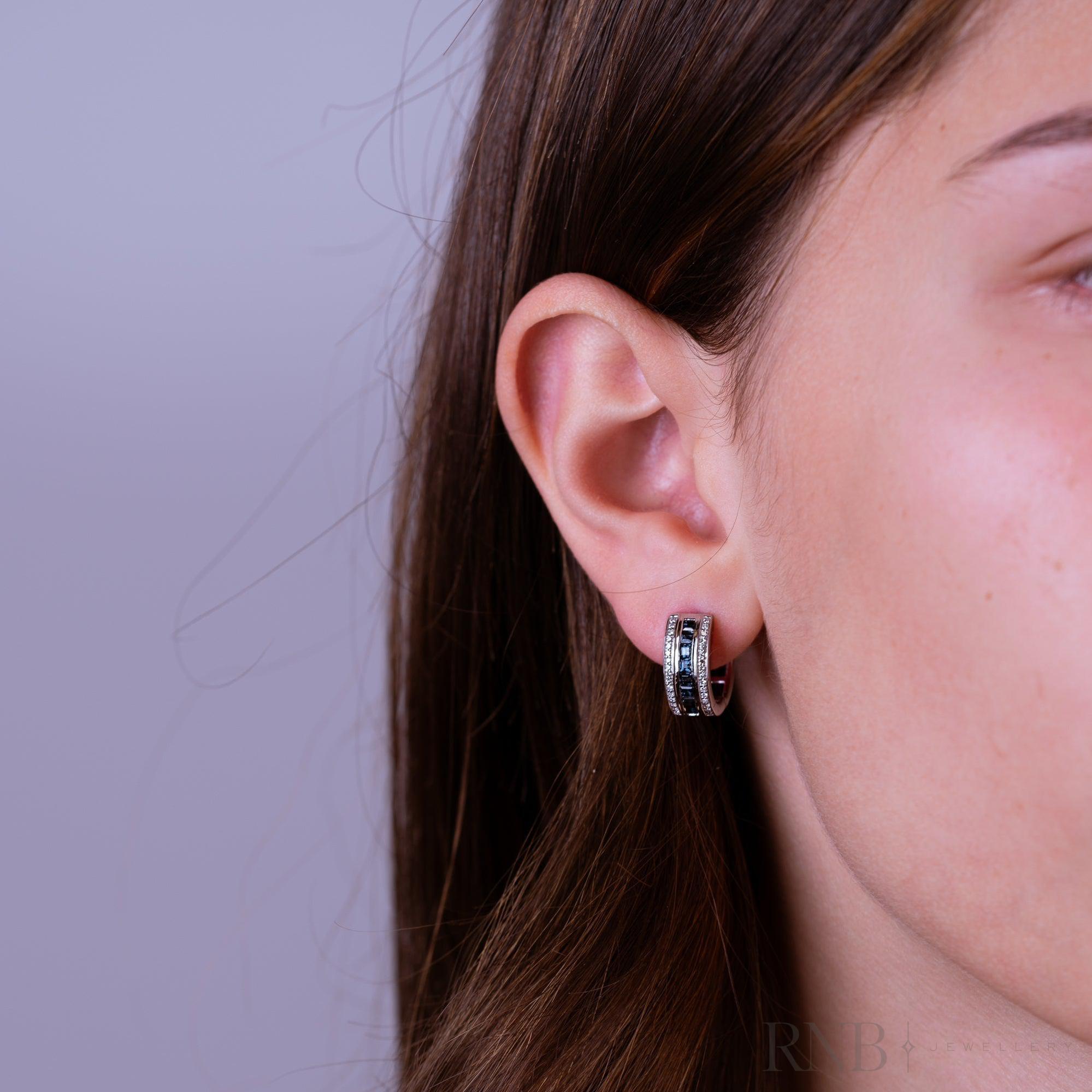 Ruby & Diamond Huggie Earrings-RNB Jewellery