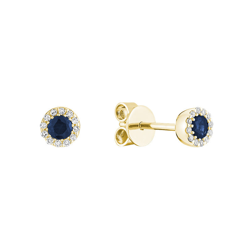 Boucle d'oreille en pierre précieuse et halo de diamants