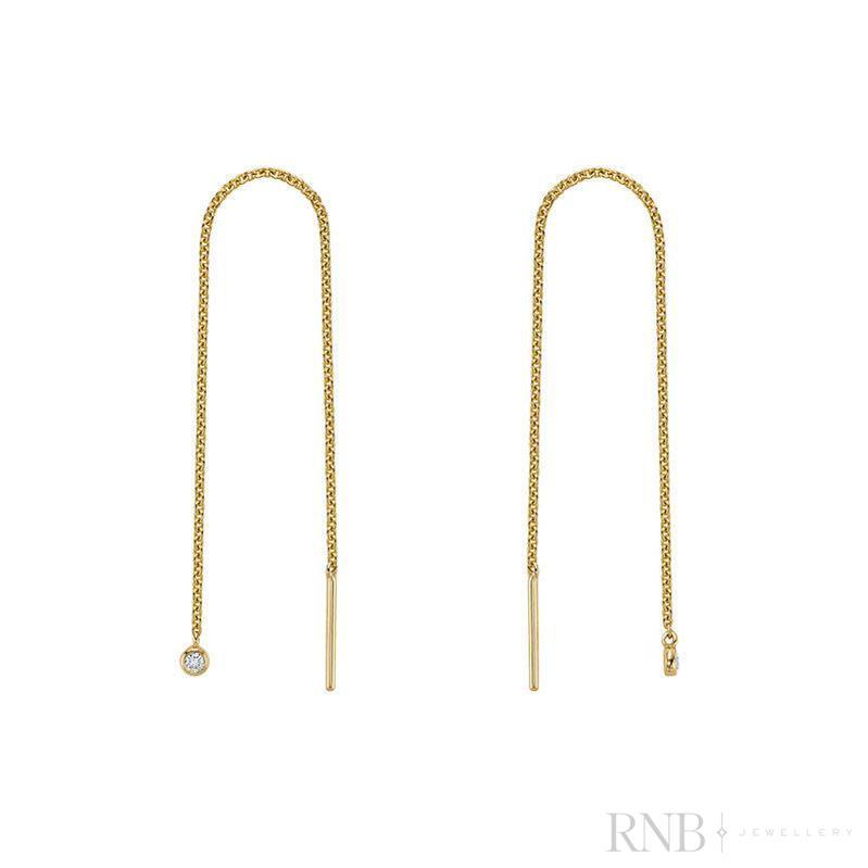 Dangle Chain Diamond Earrings-RNB Jewellery