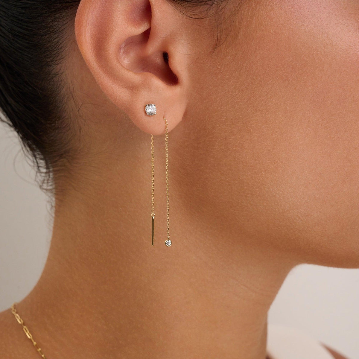 Dangle Chain Diamond Earrings