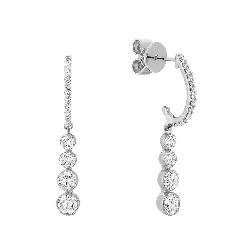 Boucles d'oreilles Huggie en diamant