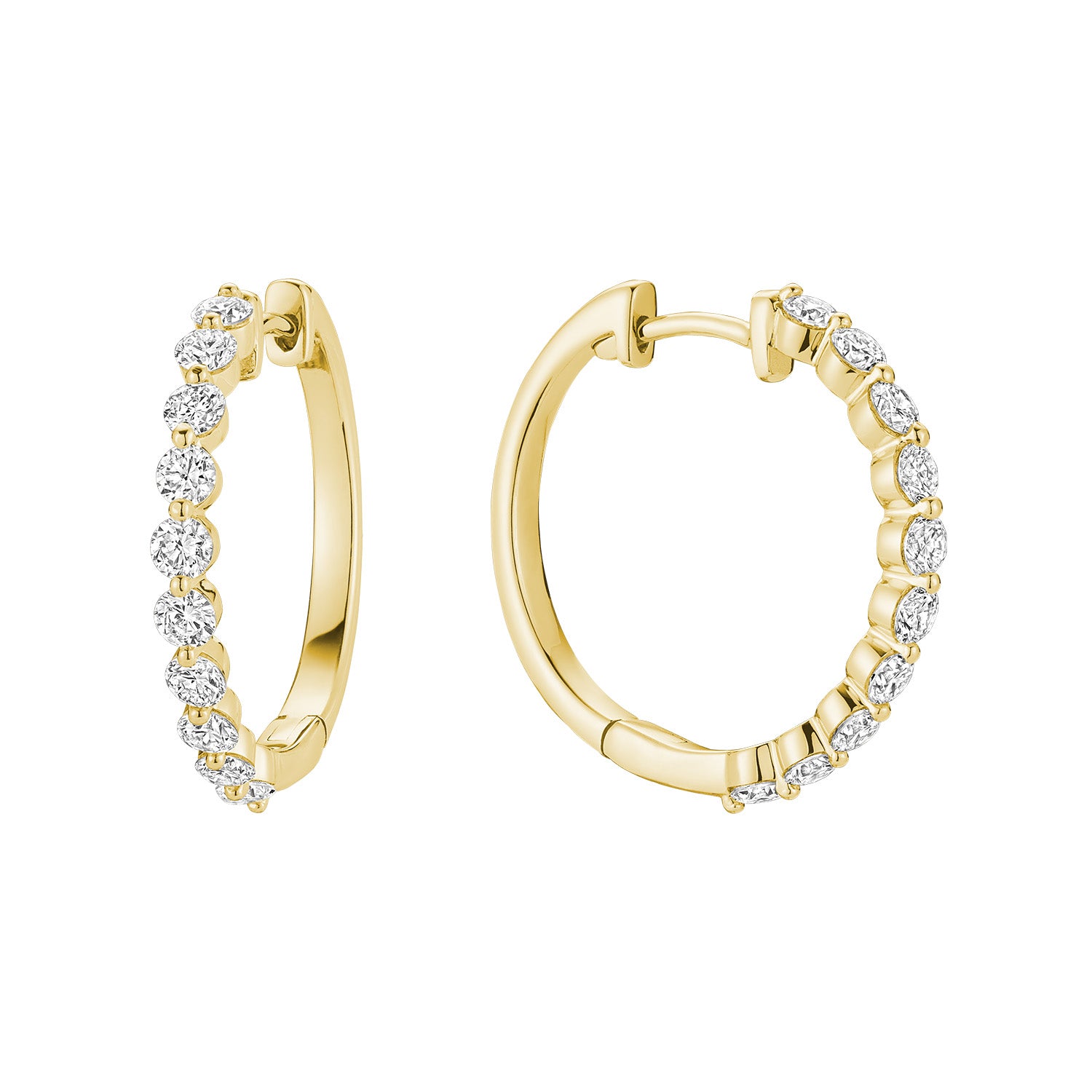 Slim Loop Shared Single Prong Lab Grown Diamond Earrings