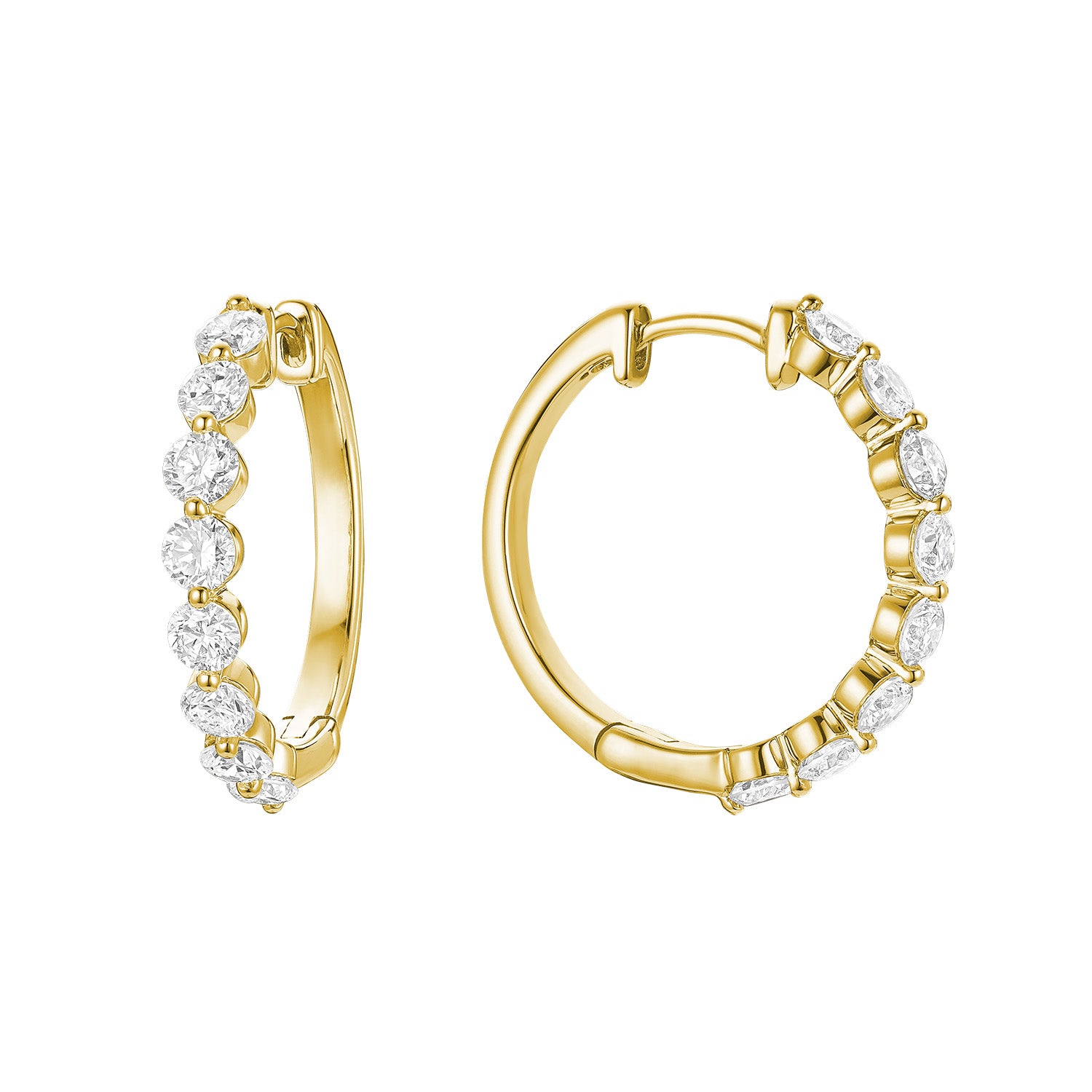 Slim Loop Shared Single Prong Lab Grown Diamond Earrings