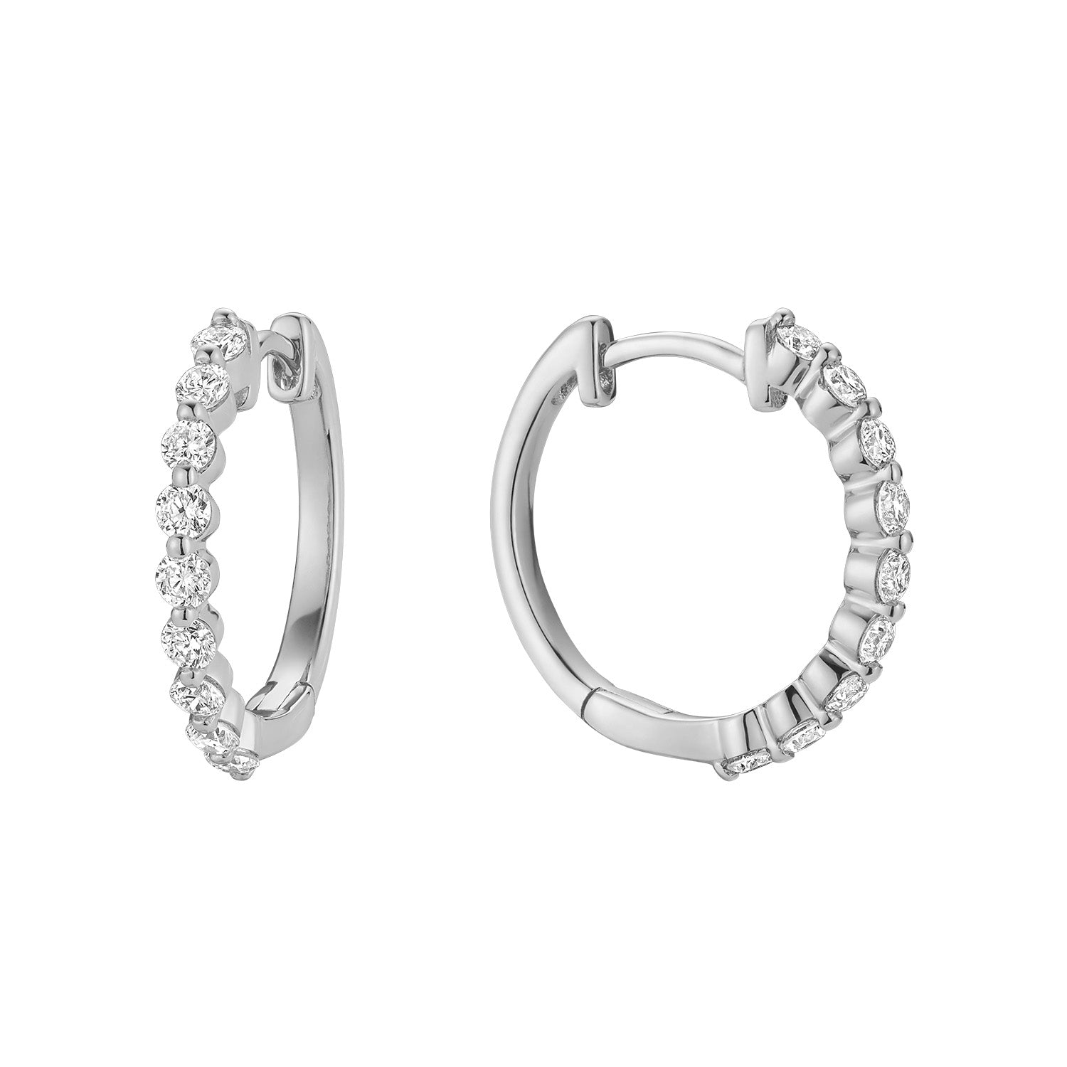 Slim Loop Shared Single Prong Lab Grown Diamond Earrings