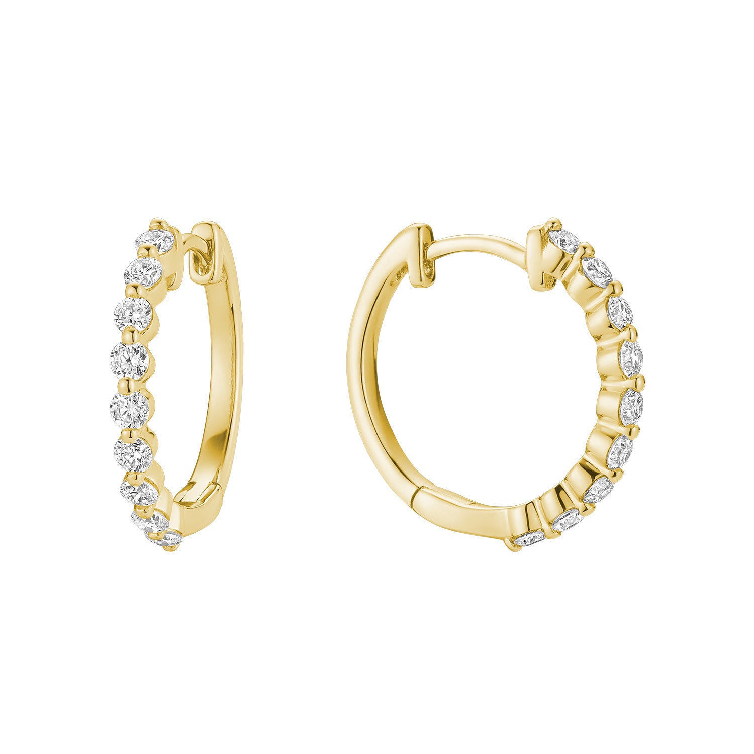 Slim Loop Shared Single Prong Lab Grown Diamond Earrings