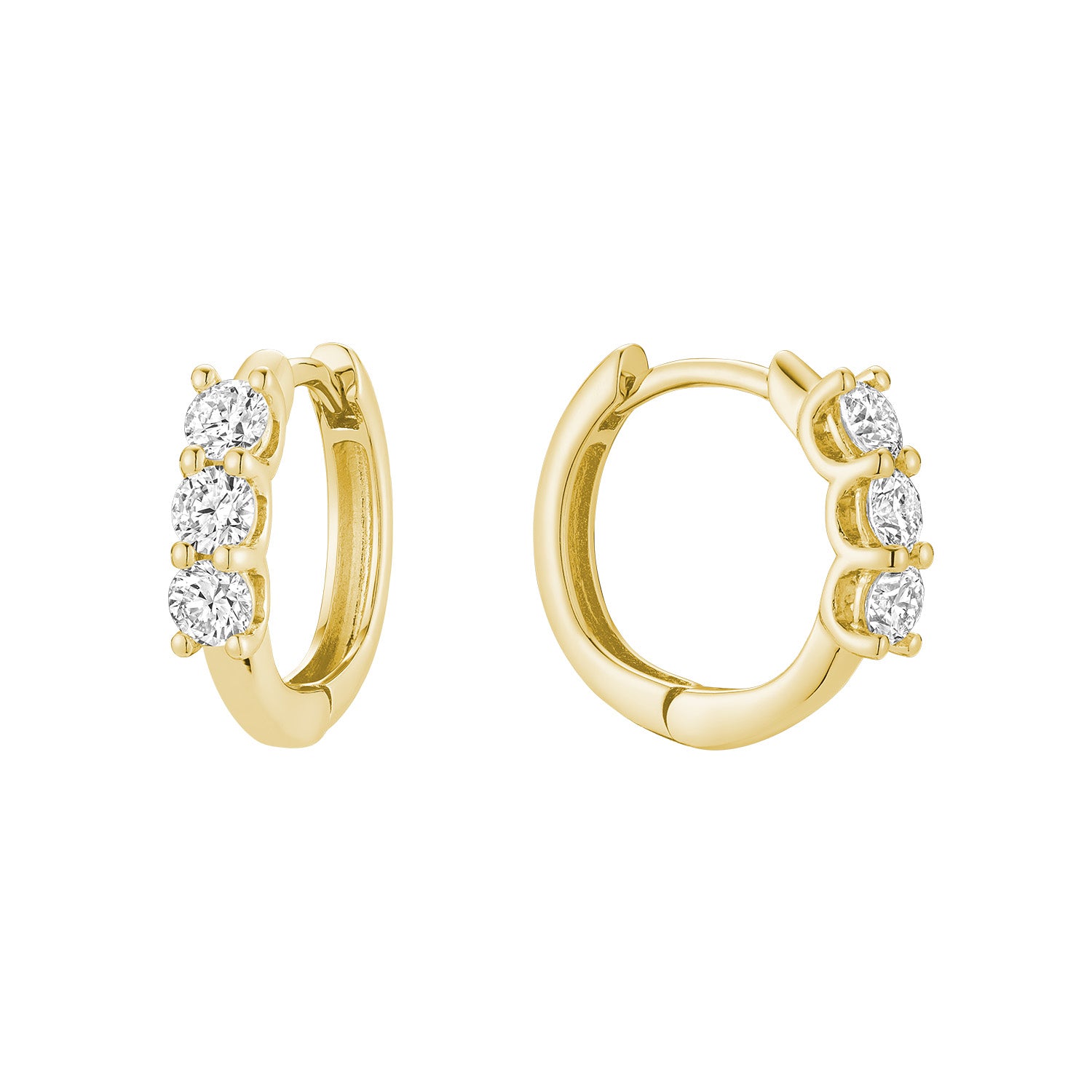 Mini Trinity Huggie Lab Grown Diamond Earrings