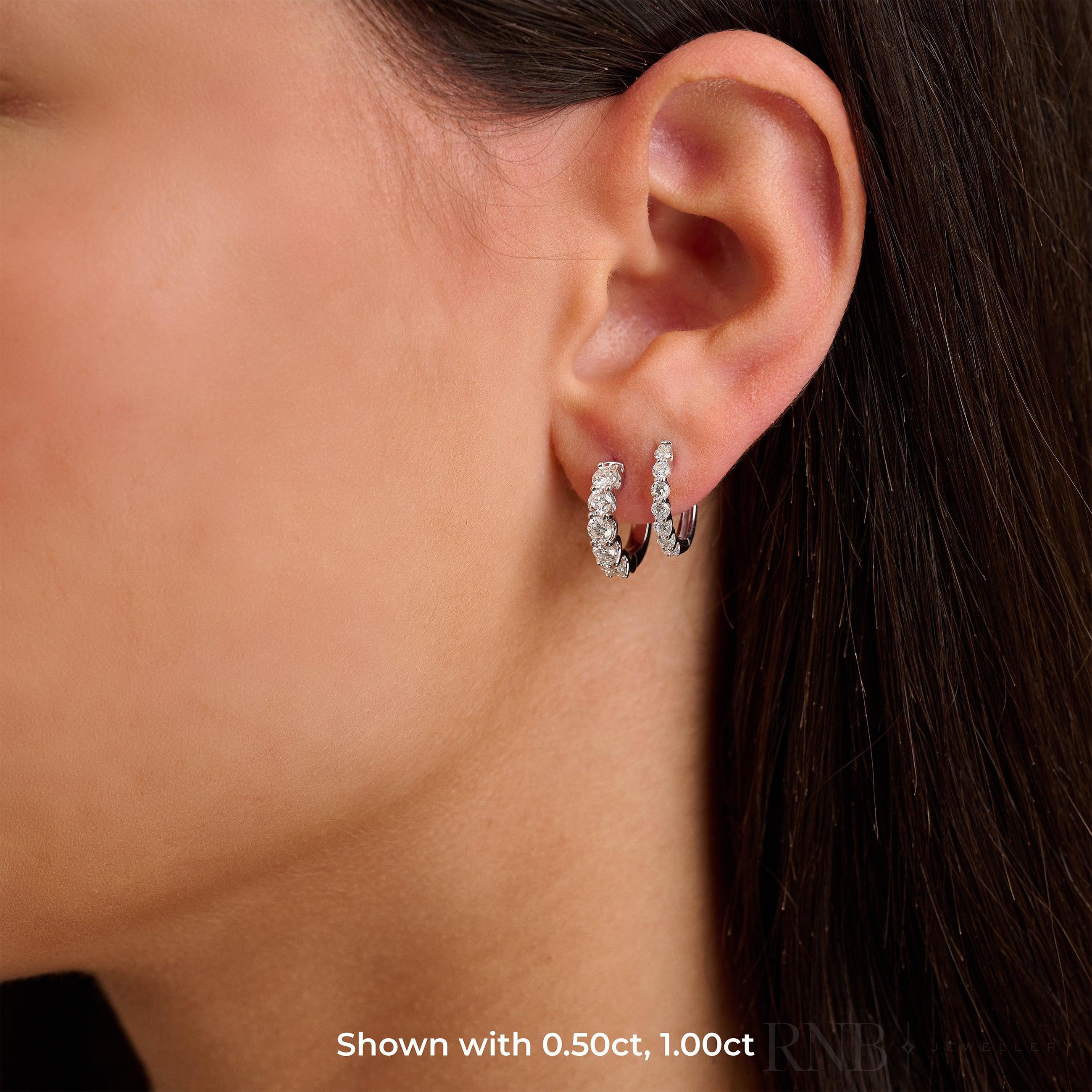 Diamond Huggie Earrings - vue 13.5mm/15mm
