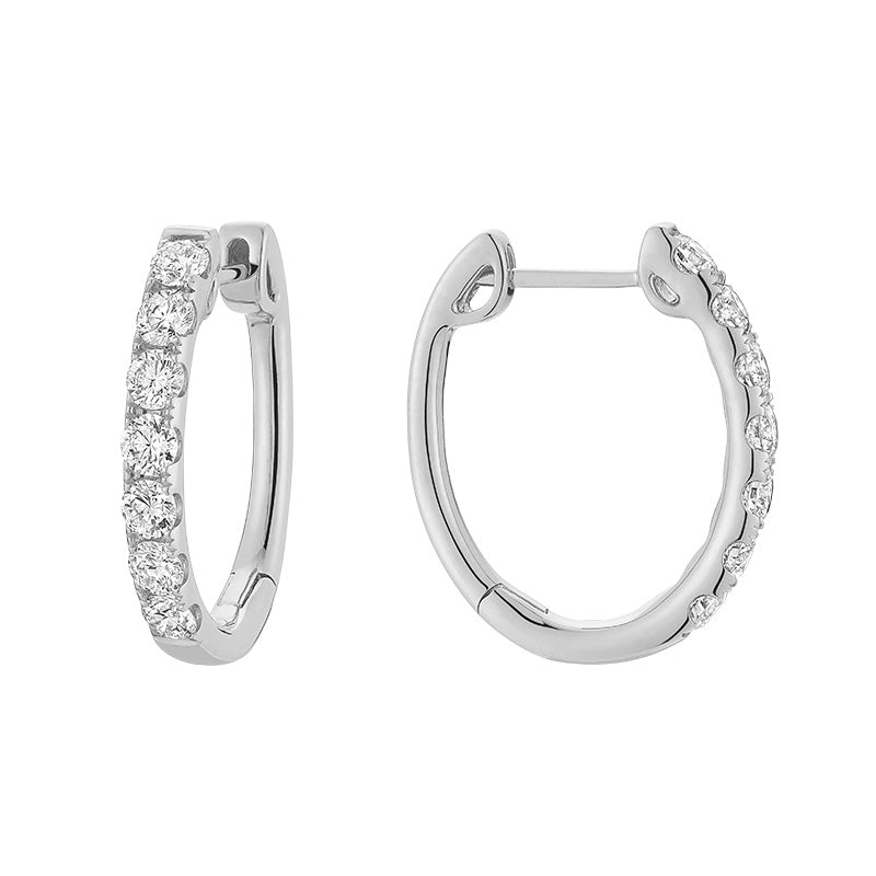 Boucles d'oreilles Huggie en diamant