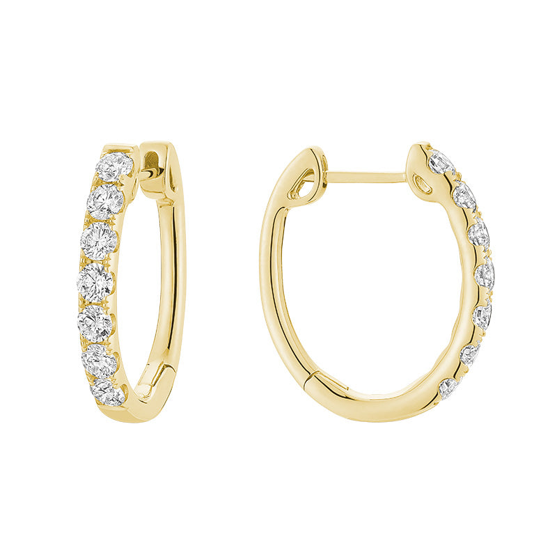 Boucles d'oreilles Huggie en diamant