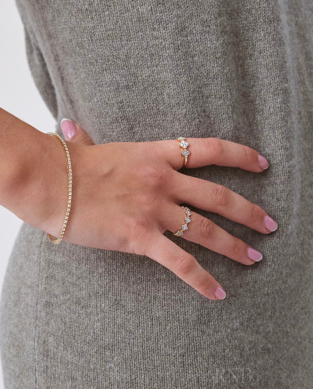 Triple Clover Miligrain Diamond Ring