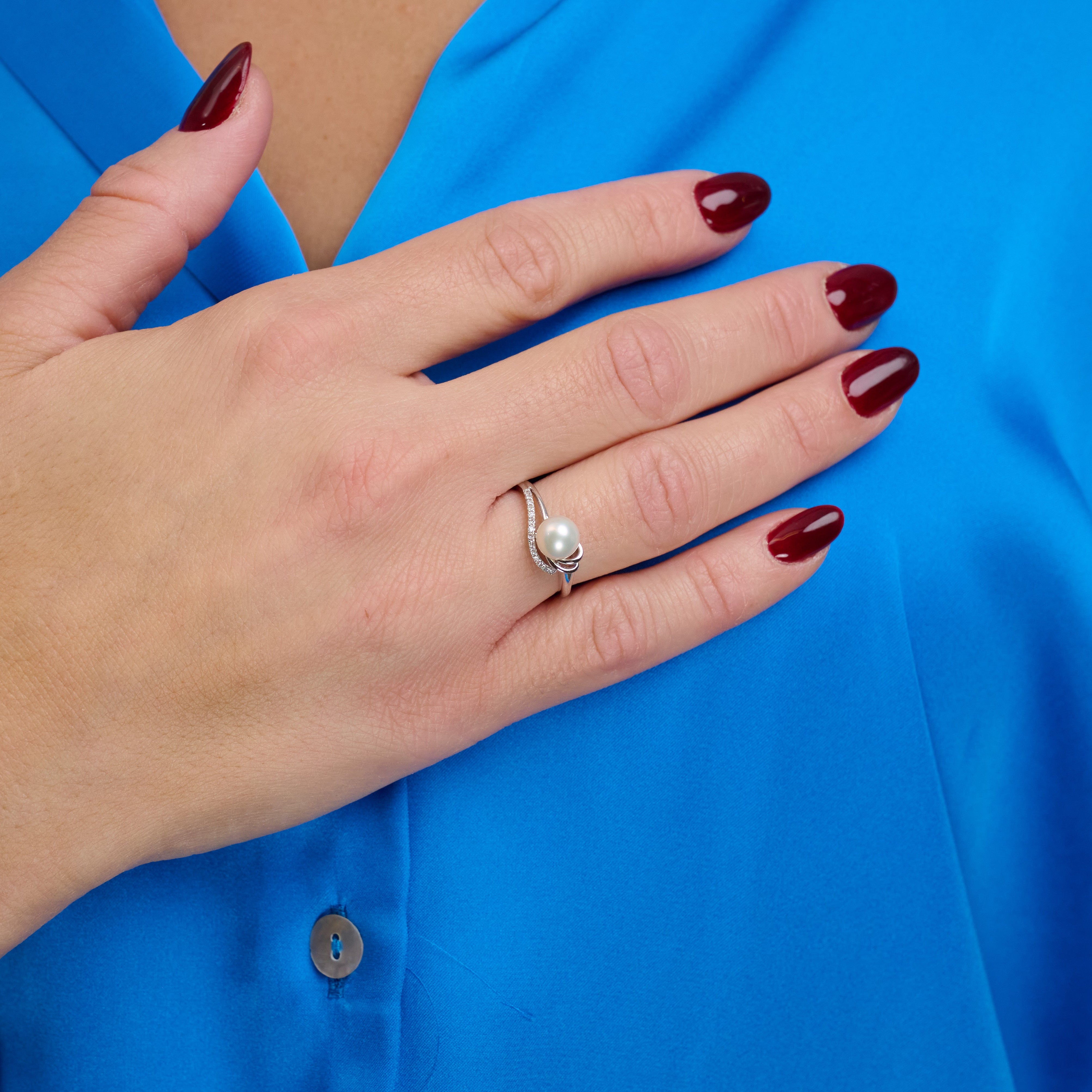 Bague perle de culture et diamant