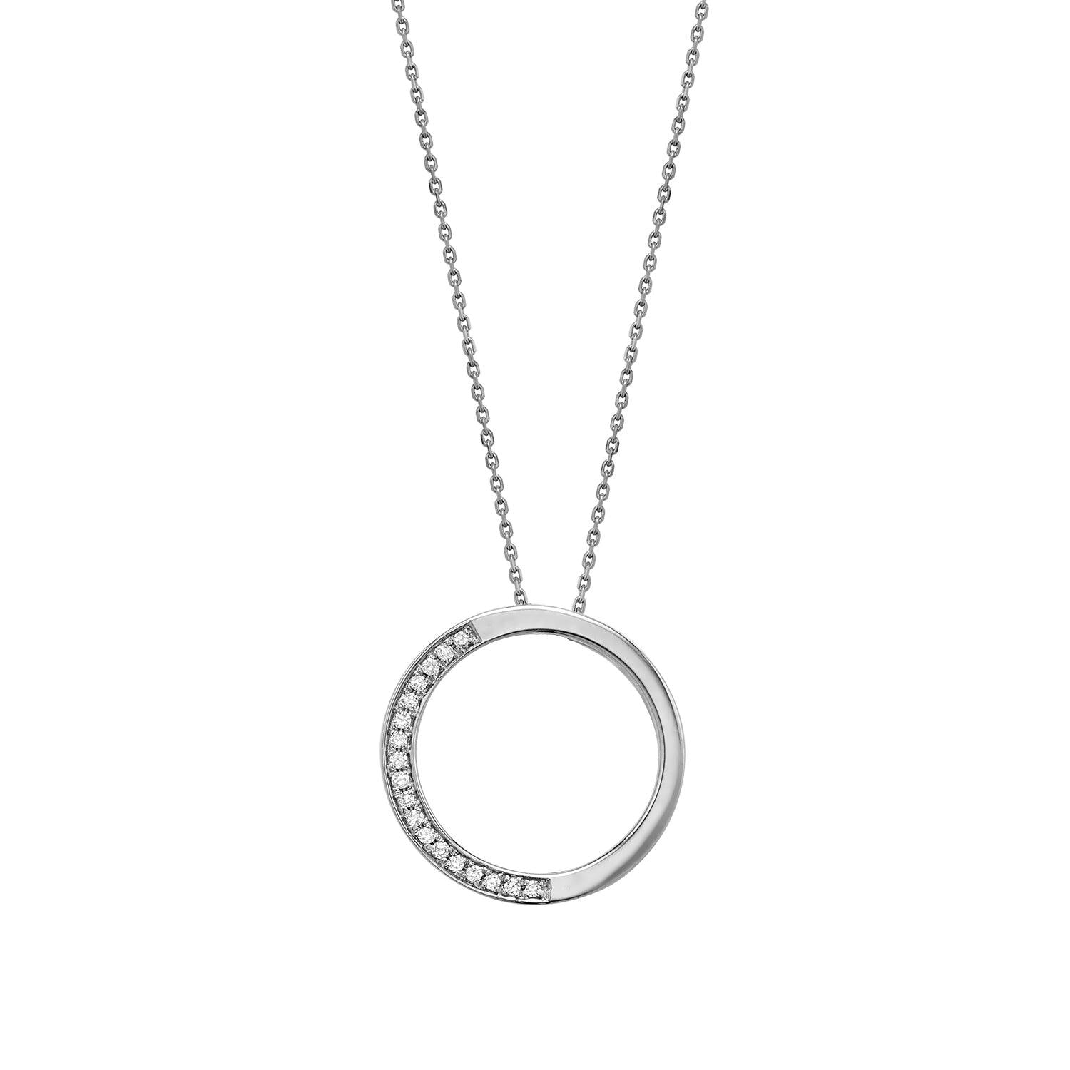 Half Circle Diamond Pendant - RNB Jewellery