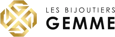 Logo of Les Bijoutiers Gemme with gold geometric design and black text.