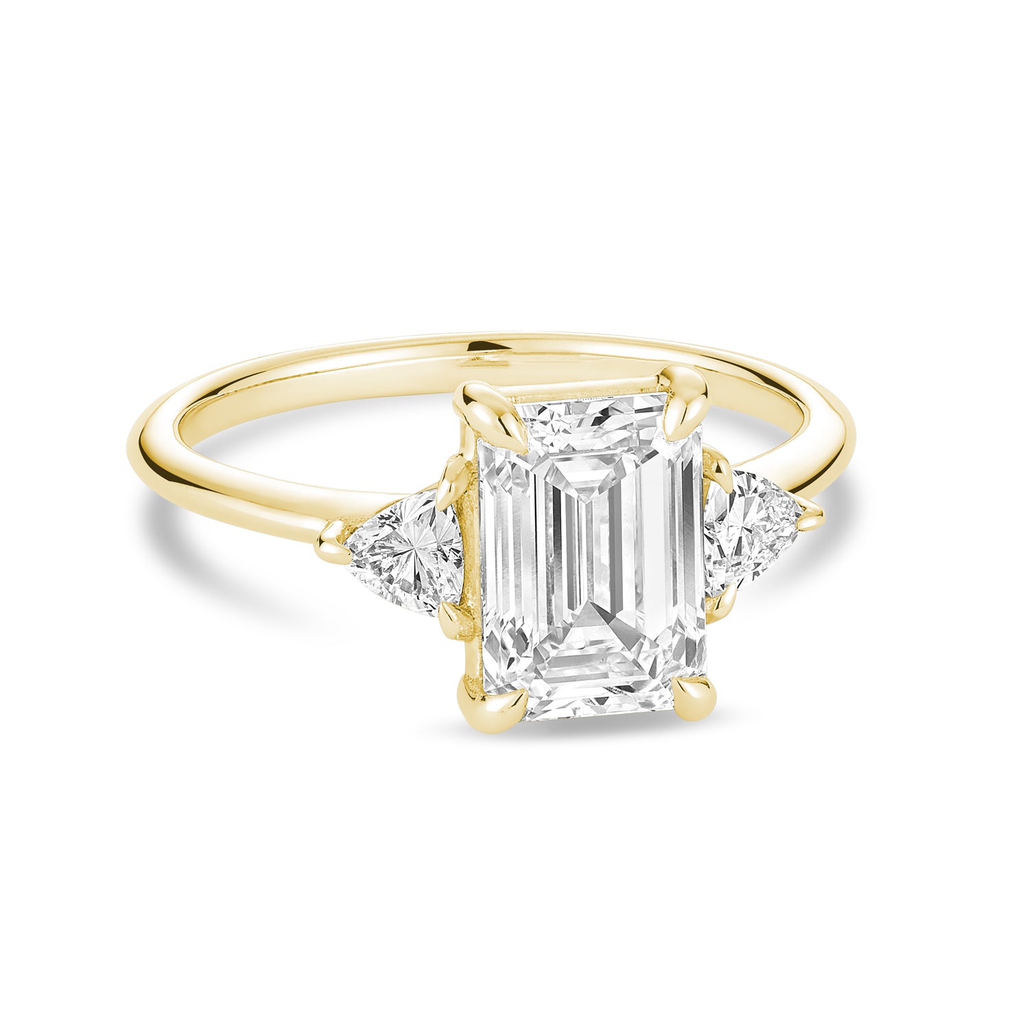 Trinity Bridal Collection Emerald & Trillion Cut Lab Grown Diamond Ring