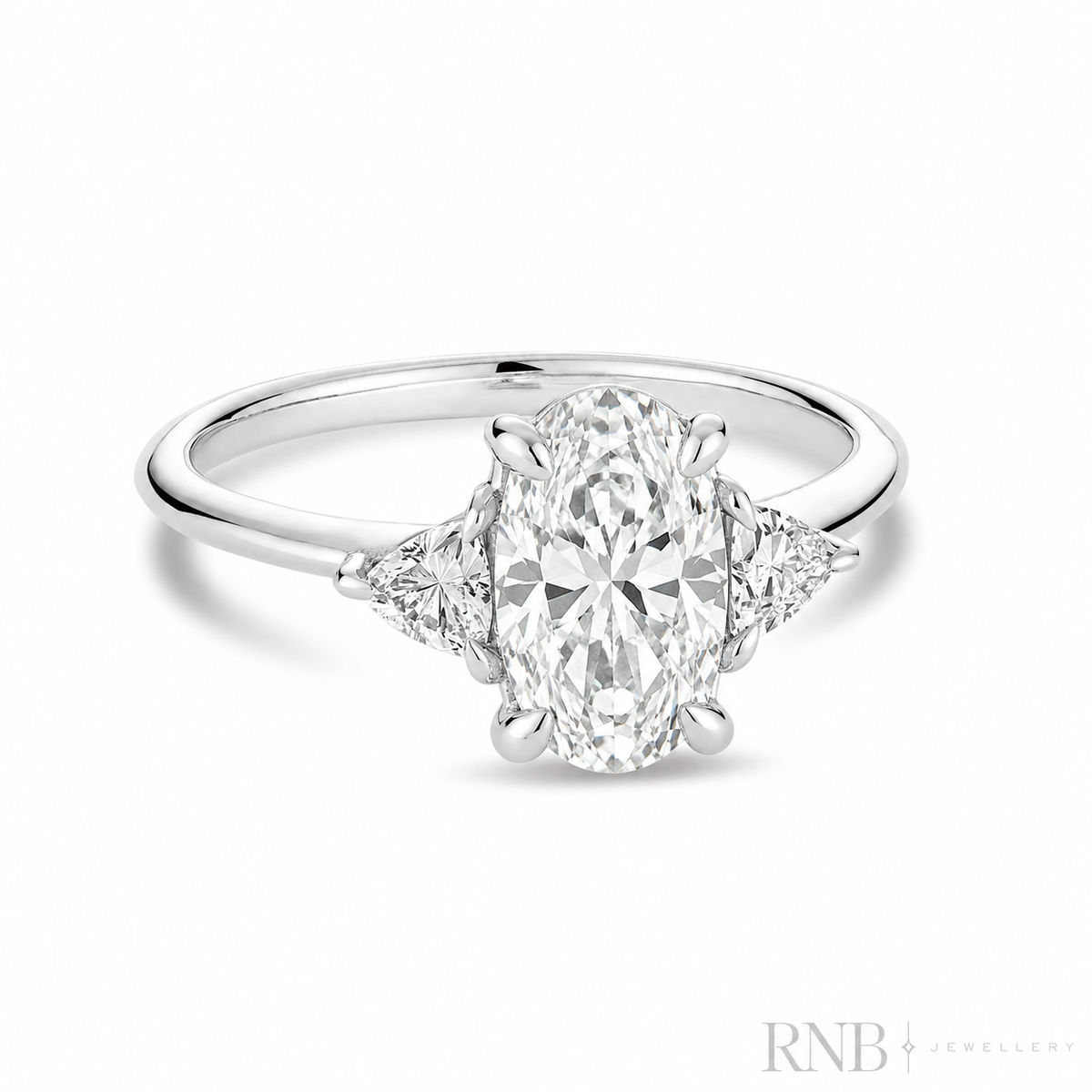 Trinity Bridal Collection Oval & Trillion Cut Lab Grown Diamond Ring