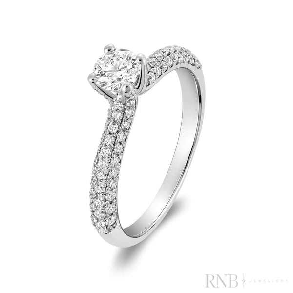 Bague Solitaire Diamant Brut 4,0 Mm - Argent 925 - Taille 7,5 - Neuf Sans Emballage
