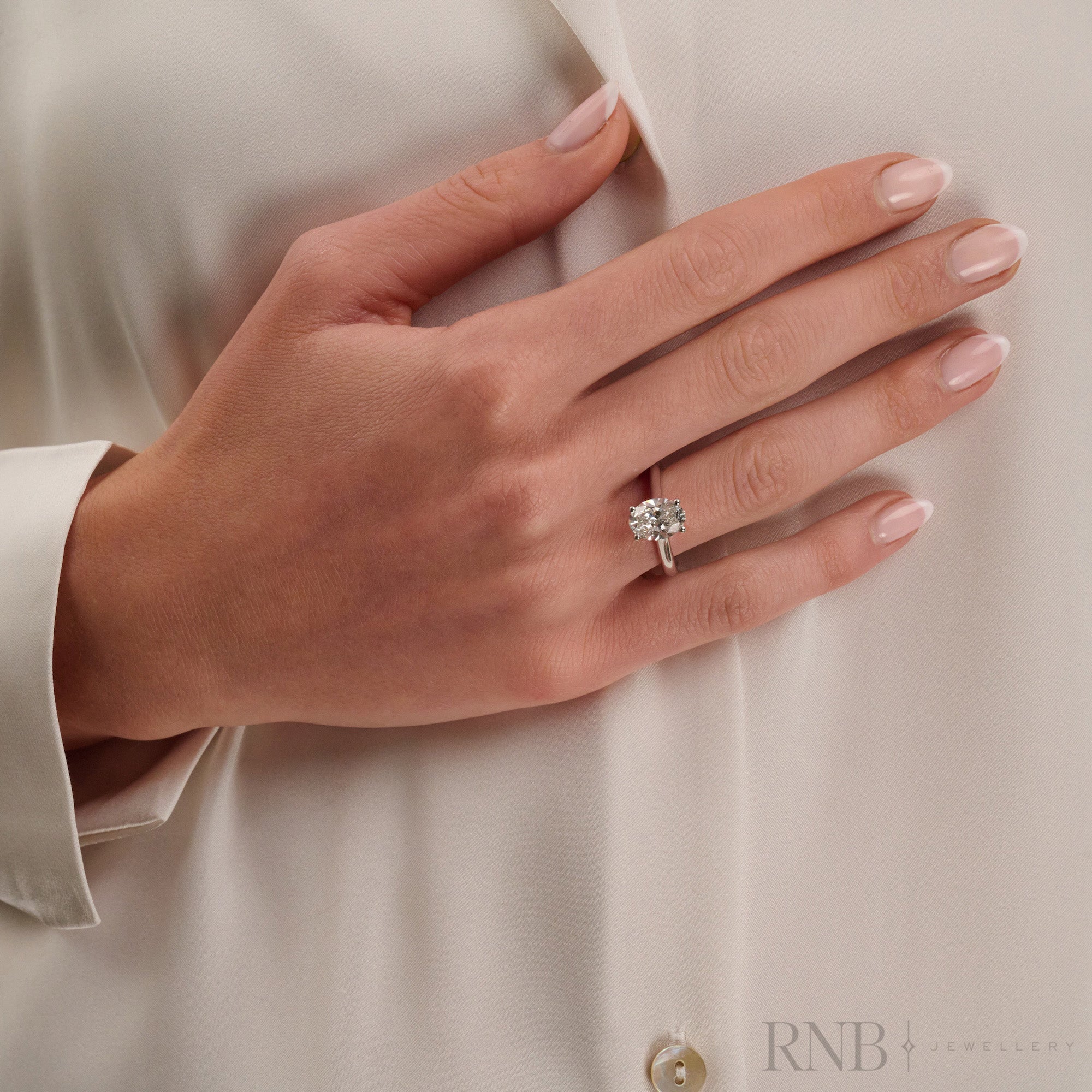 Bridal Oval Solitaire Lab Grown Diamond Ring