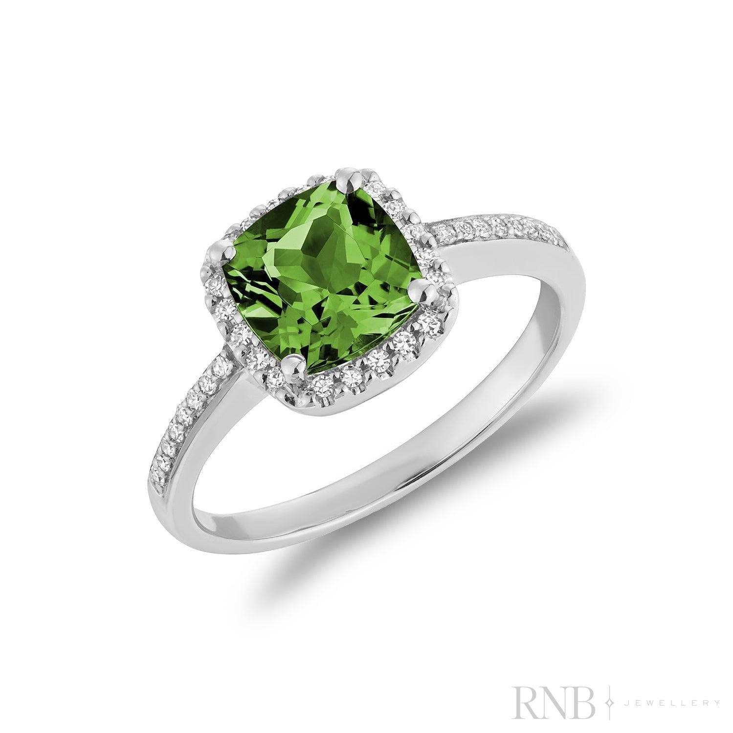 Cushion Cut Precious Stone & Diamond Halo Ring-RNB Jewellery