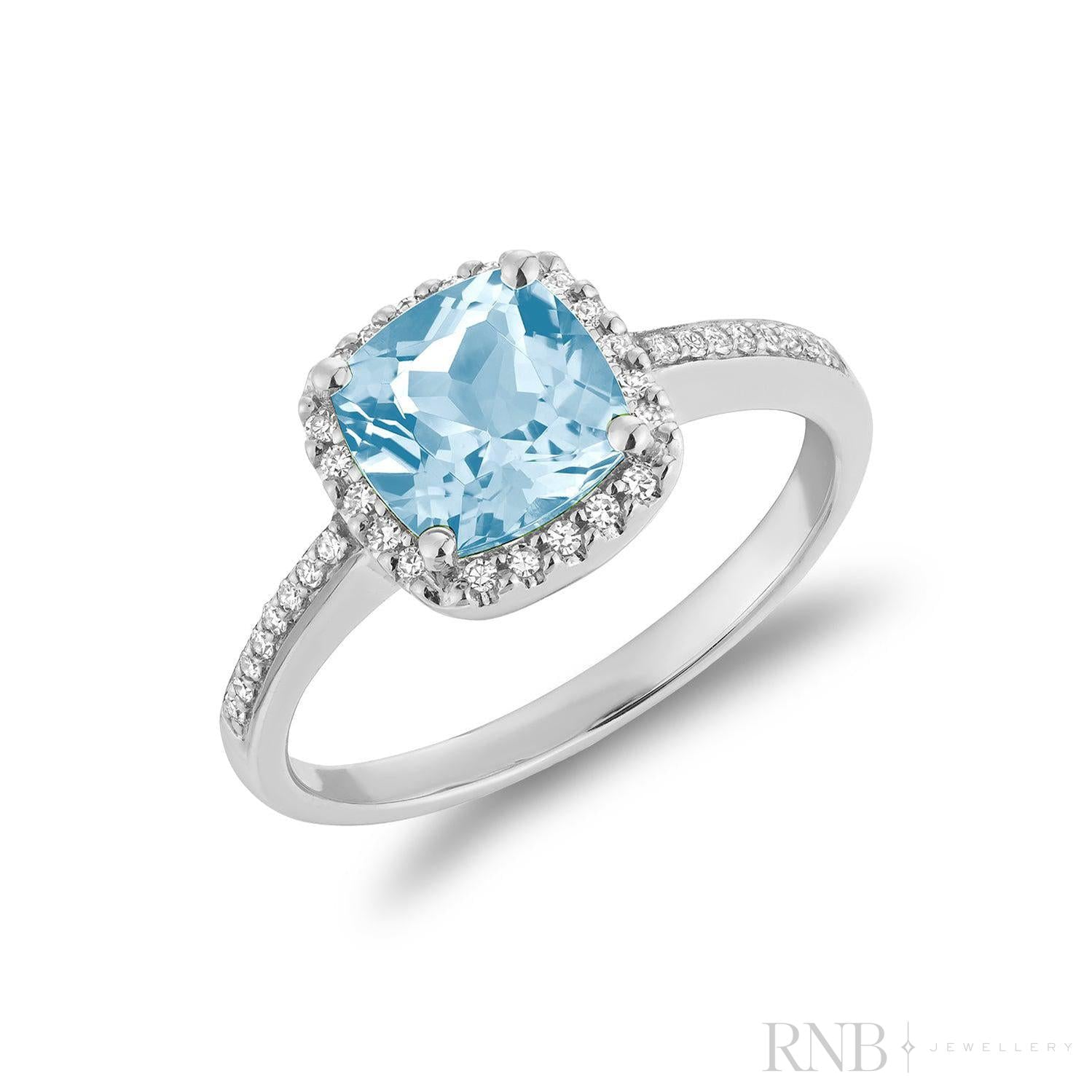 Cushion Cut Precious Stone & Diamond Halo Ring-RNB Jewellery
