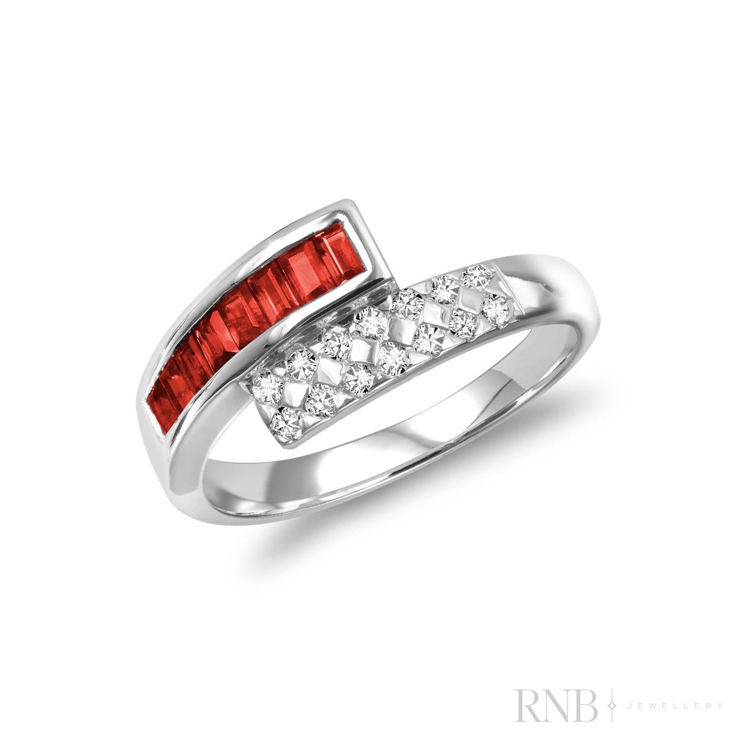 Bypass Precious Stone & Diamond Ring-RNB Jewellery