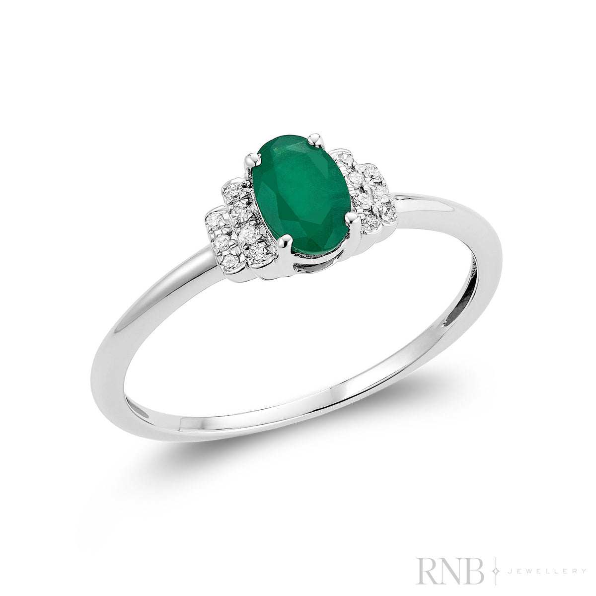 Dainty Oval Created Gemstone & Diamond Ring