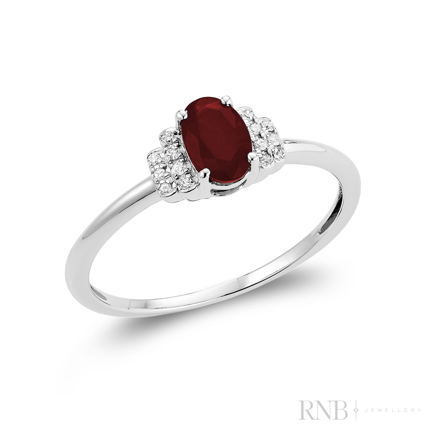Dainty Oval Created Gemstone & Diamond Ring