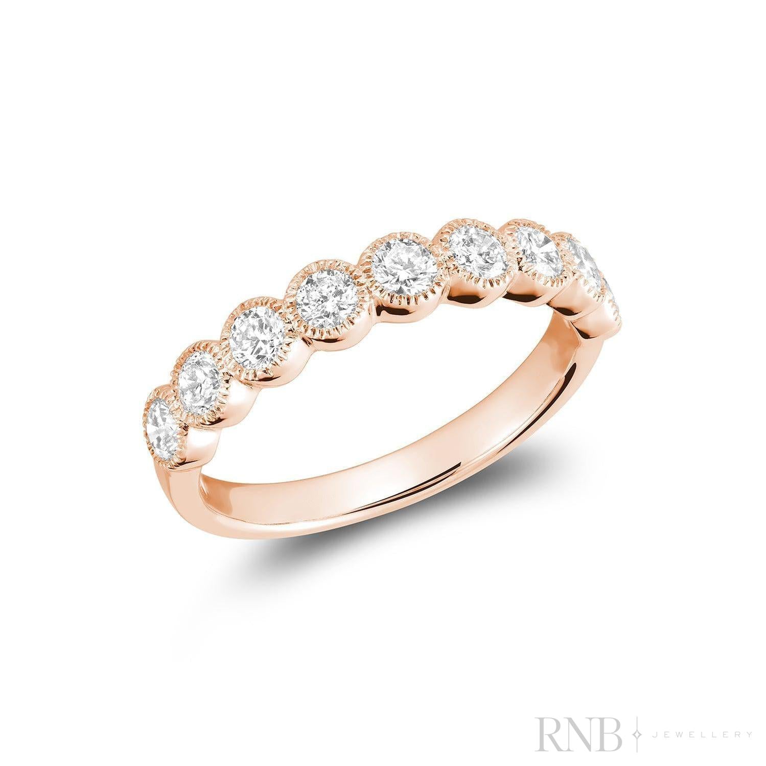 Semi Eternity Milgrain Diamond Band-RNB Jewellery
