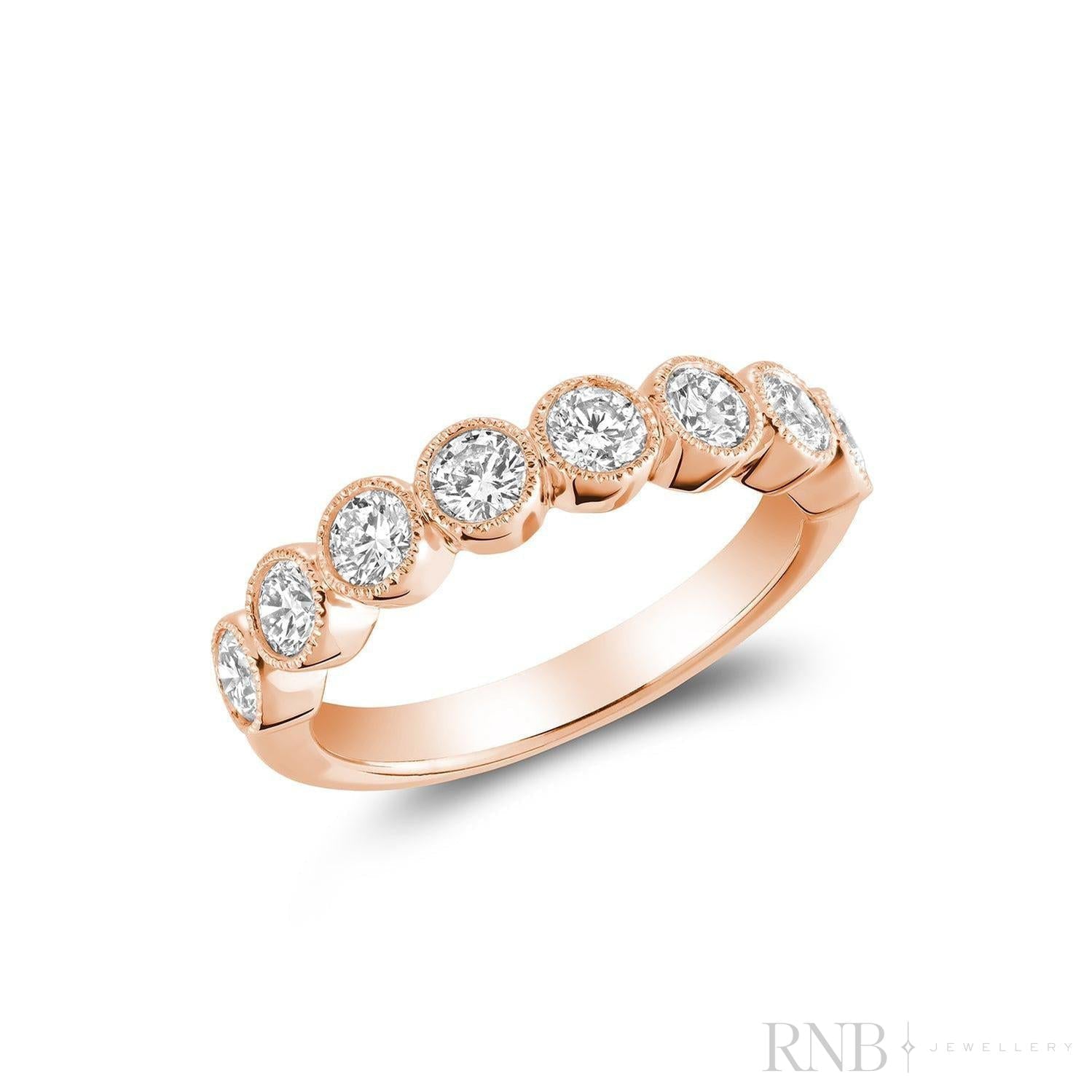 Semi Eternity Milgrain Diamond Band-RNB Jewellery
