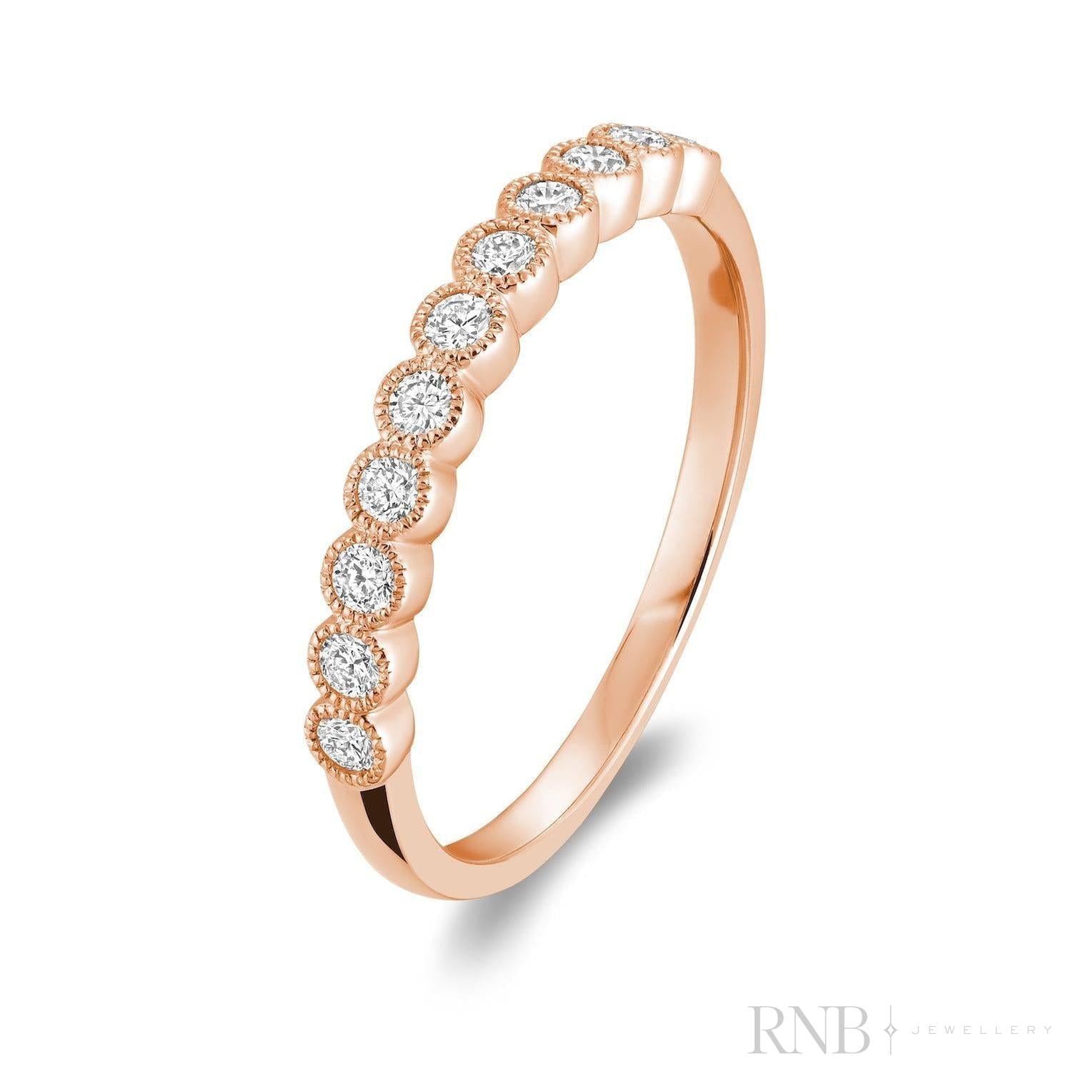 Semi Eternity Milgrain Diamond Band-RNB Jewellery