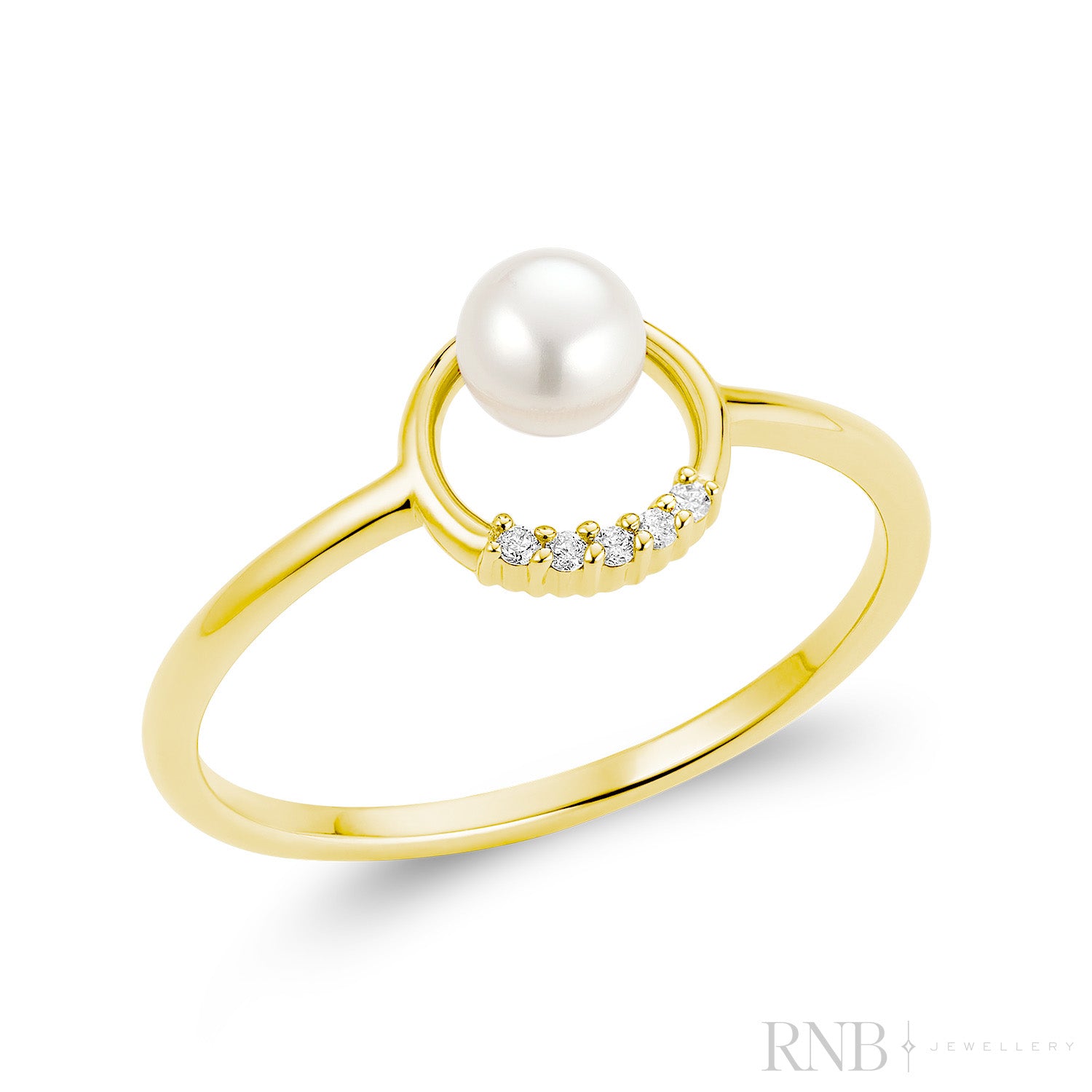 Circle Of Life Diamond & Pearl Ring