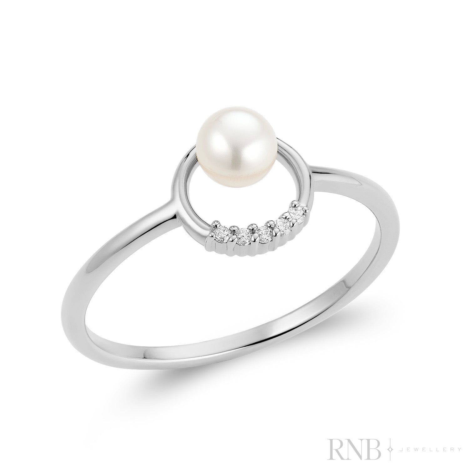 Circle Of Life Diamond & Pearl Ring