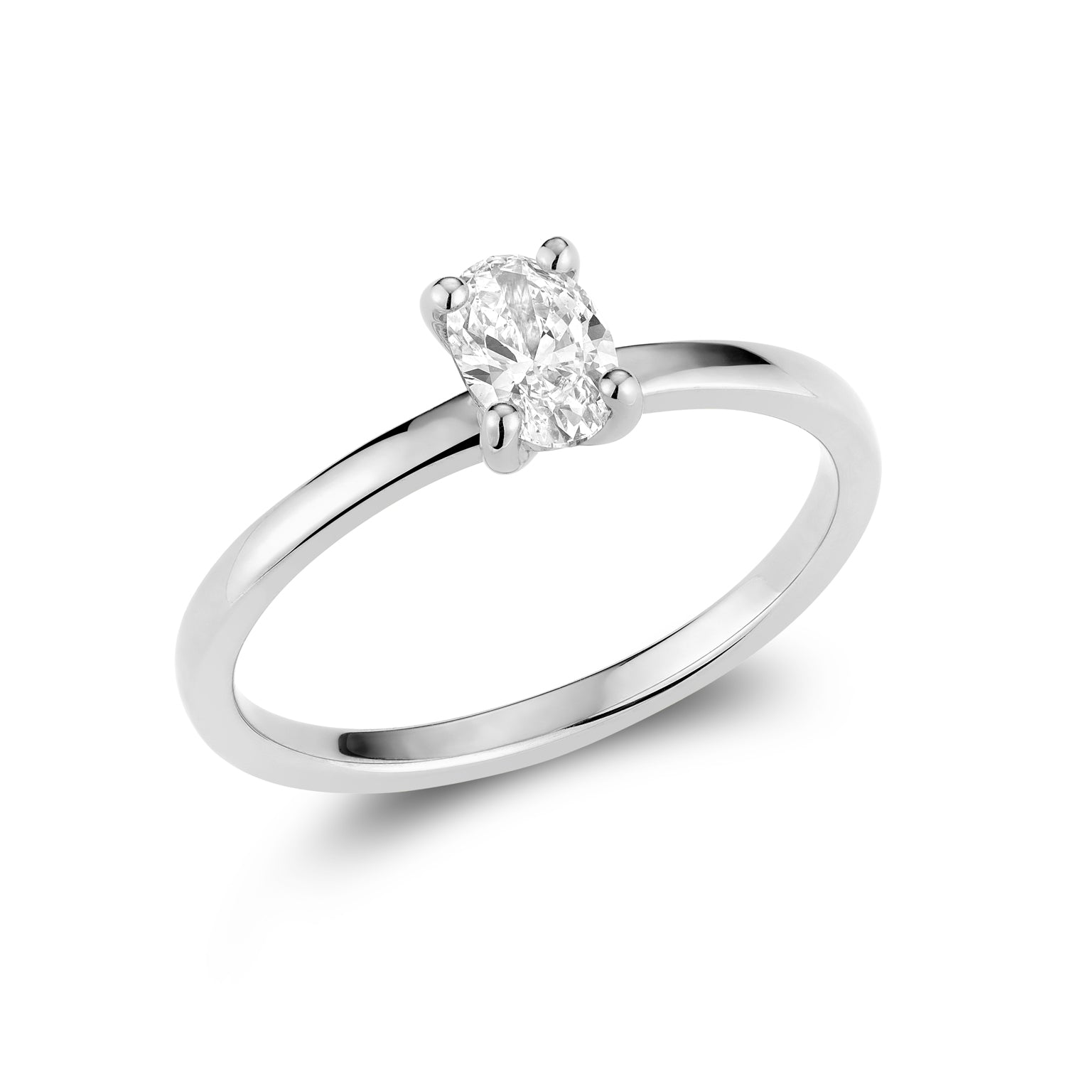 Small Solitaire Oval Cut Lab Grown Diamond Ring