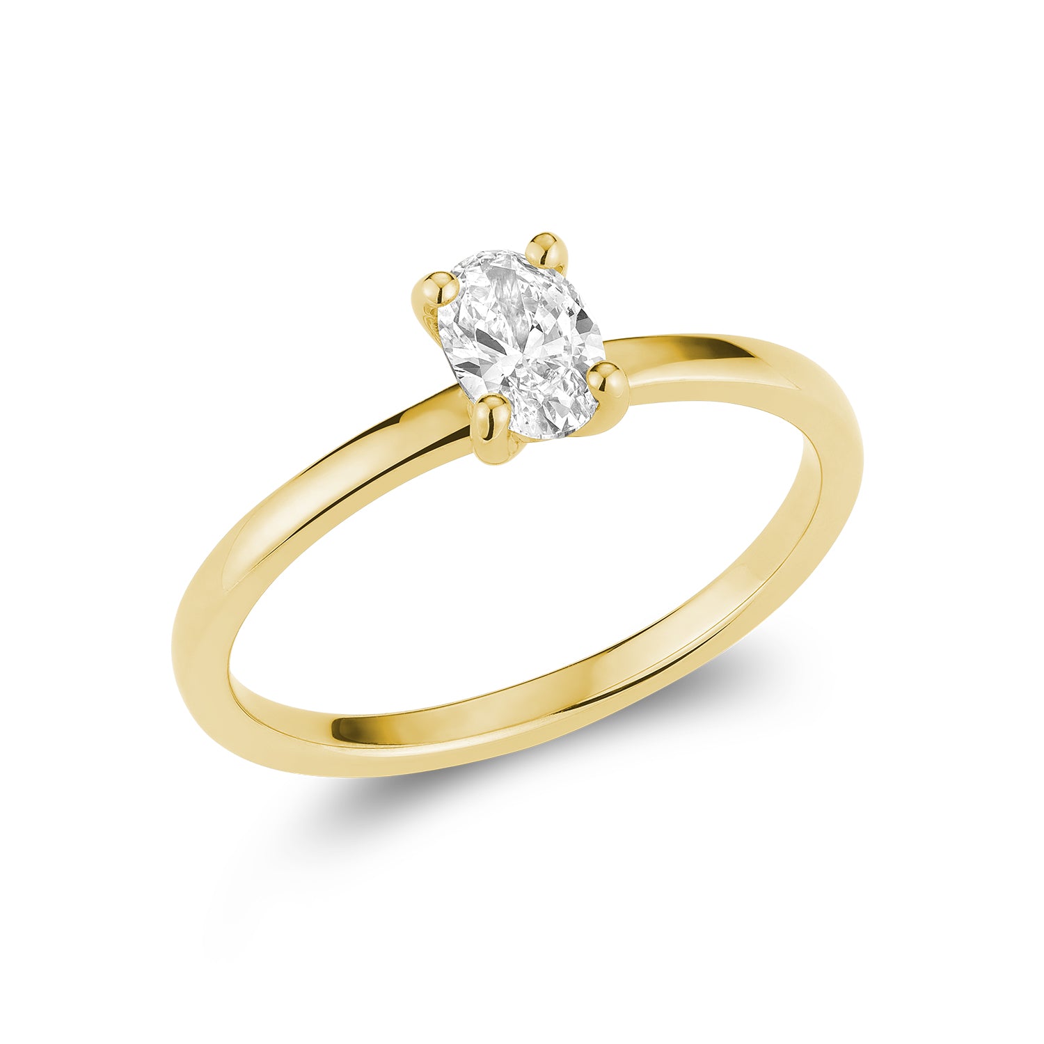 Small Solitaire Oval Cut Lab Grown Diamond Ring