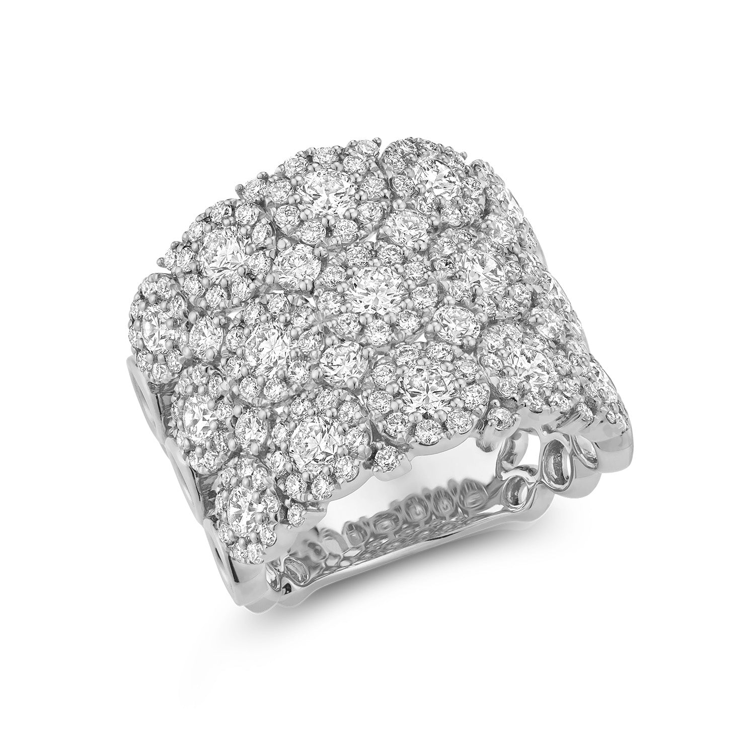 Fancy Wide Cluster Lab Grown Diamond Ring