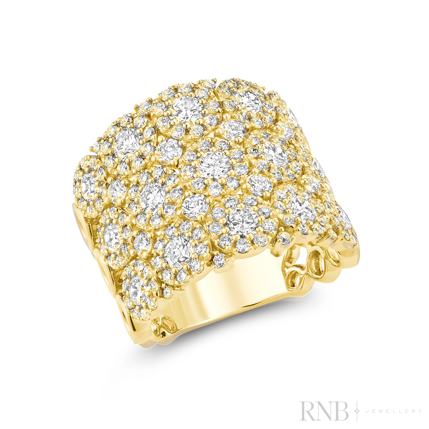 Fancy Wide Cluster Lab Grown Diamond Ring