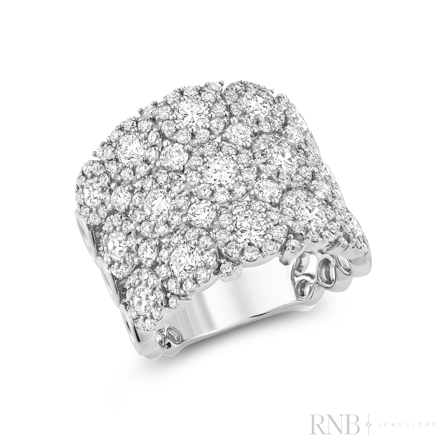 Fancy Wide Cluster Lab Grown Diamond Ring