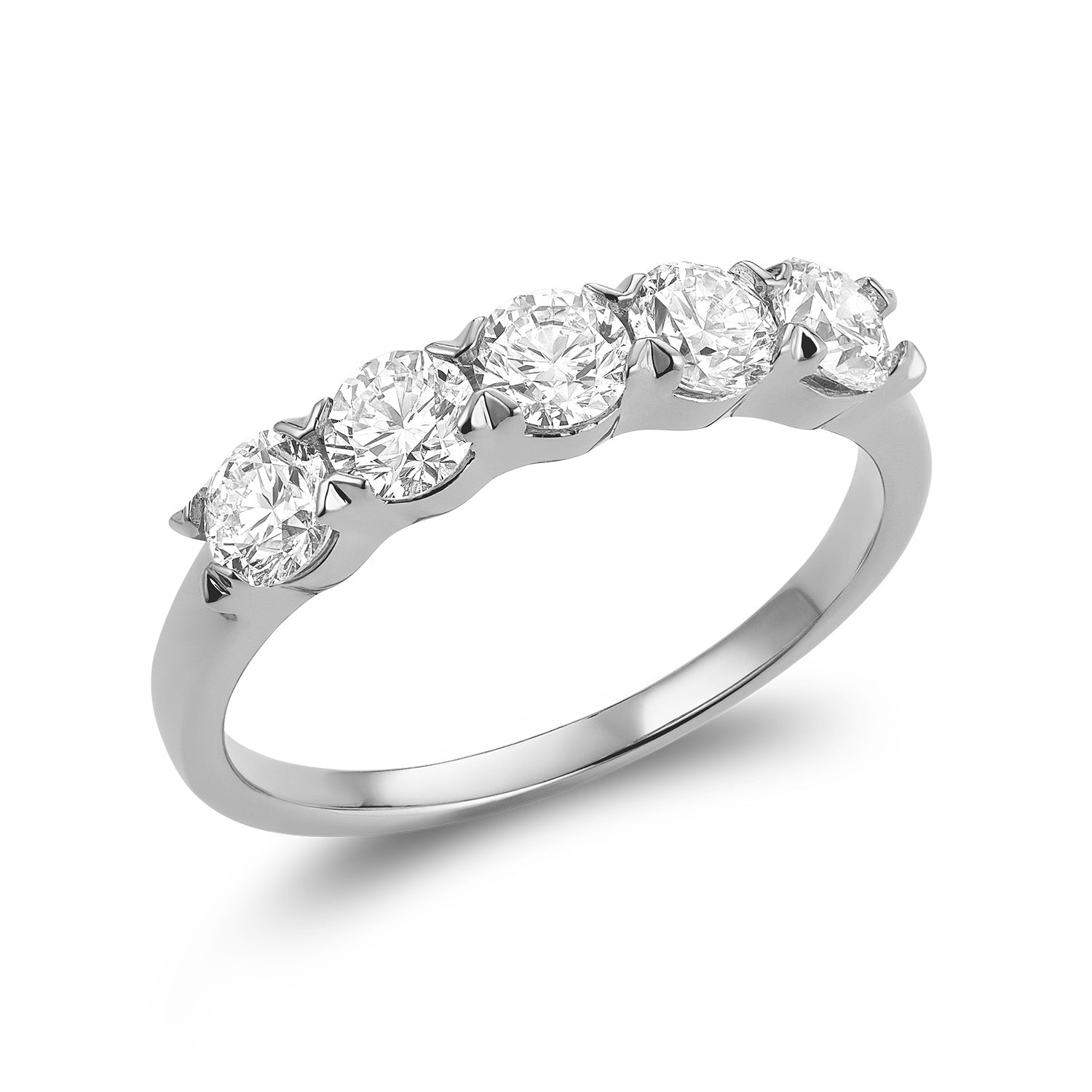 Semi Eternity Five Stone Lab Grown Diamond Ring