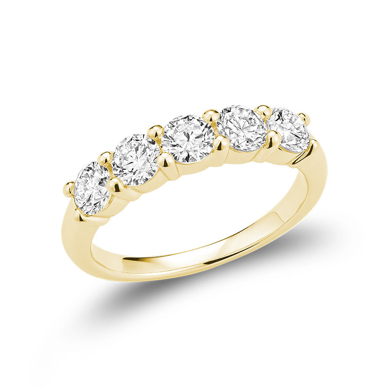 Bague en diamant de laboratoire à 5 pierres