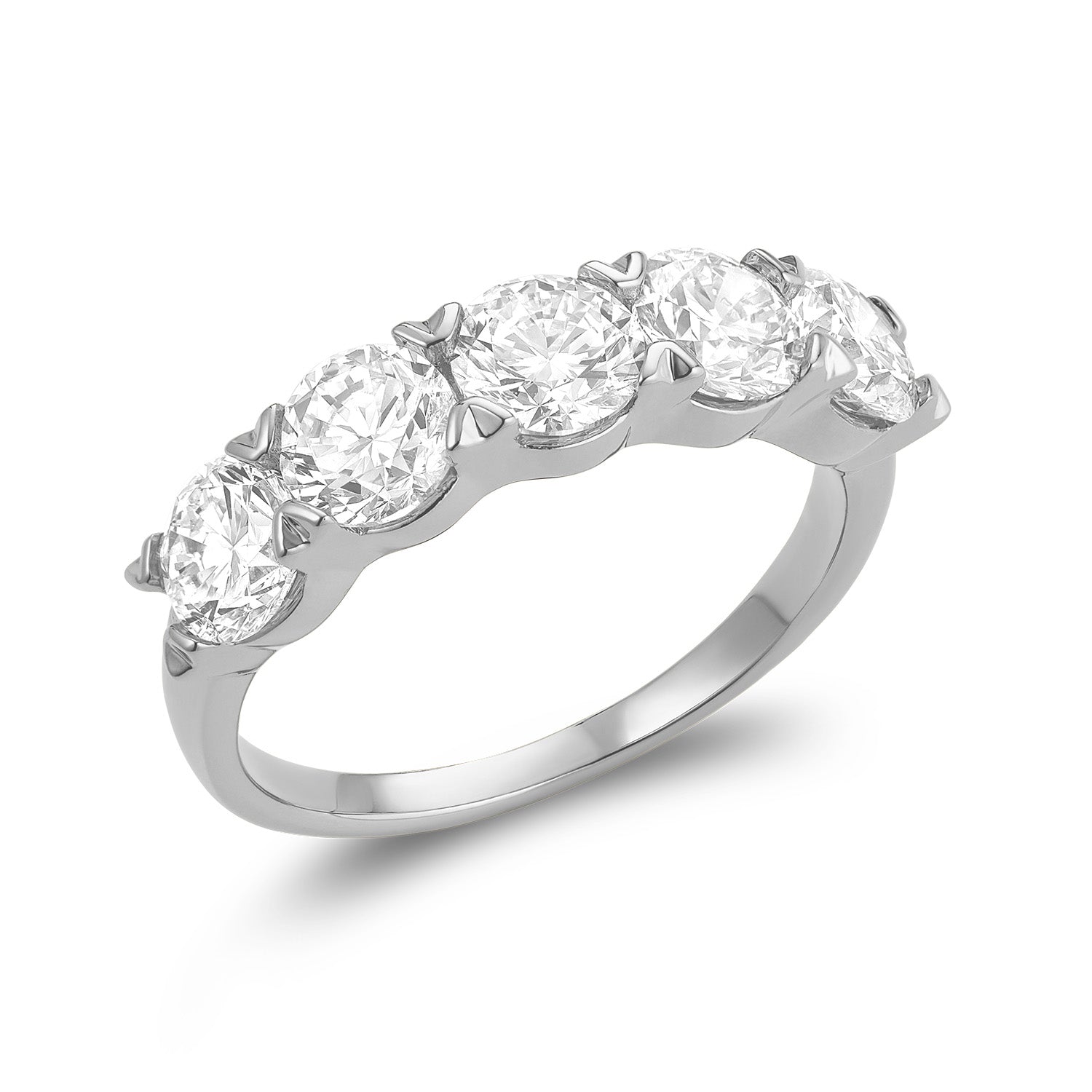 Semi Eternity Five Stone Lab Grown Diamond Ring